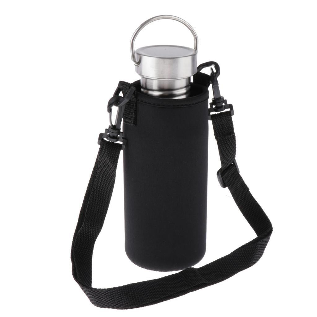 5xInsulated Sport Water Bottle Cover Sleeve Holder Cooler Carrier Black 550ml