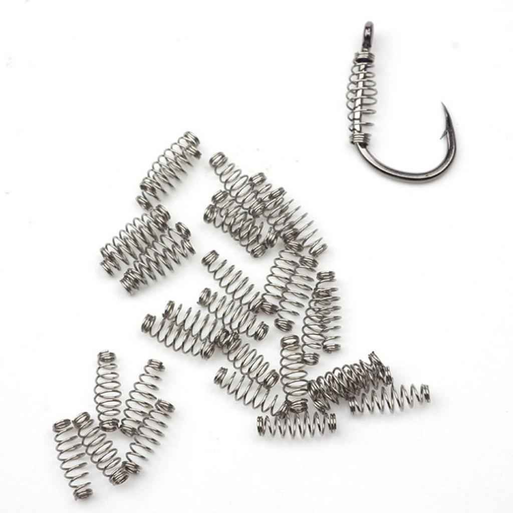 100 x Barbed Fishing Hook  Stainless Steel Spring Accessories M