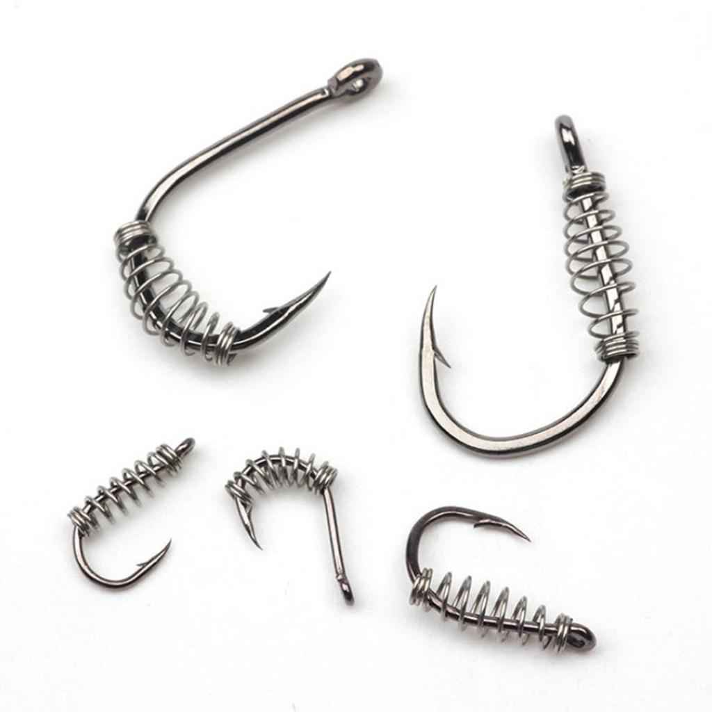 100 x Barbed Fishing Hook  Stainless Steel Spring Accessories M
