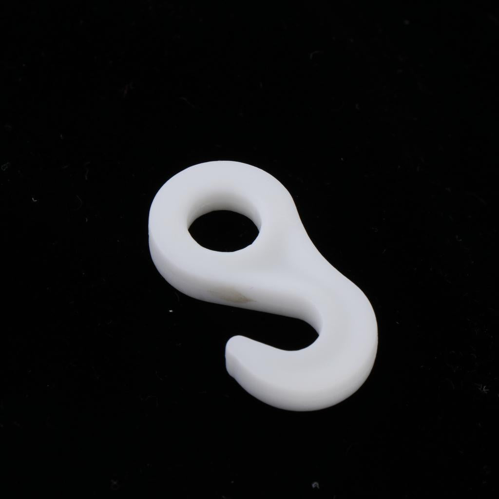 2x10Pcs/set Fasten Hook for Tent Awning Tie Rope Bungee Cord End 3.6cm White