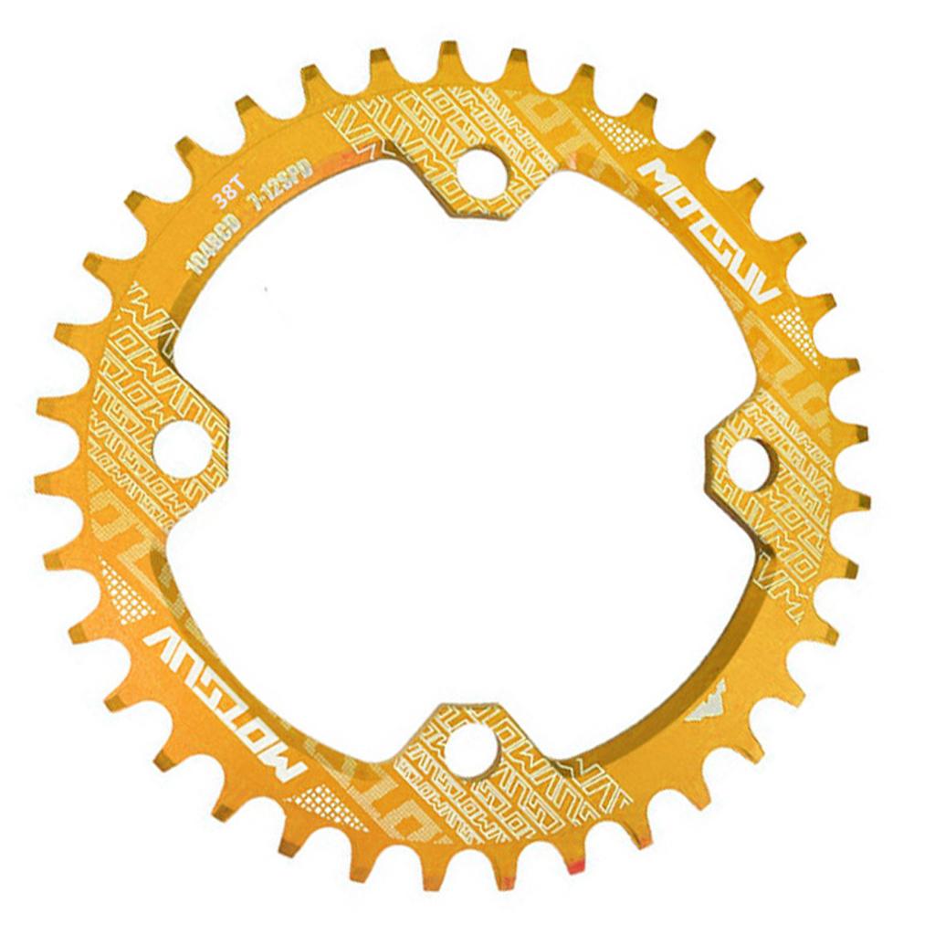 104BCD Round Narrow Wide 30-38T Chainring MTB Bike Chain Wheel Gold 38T