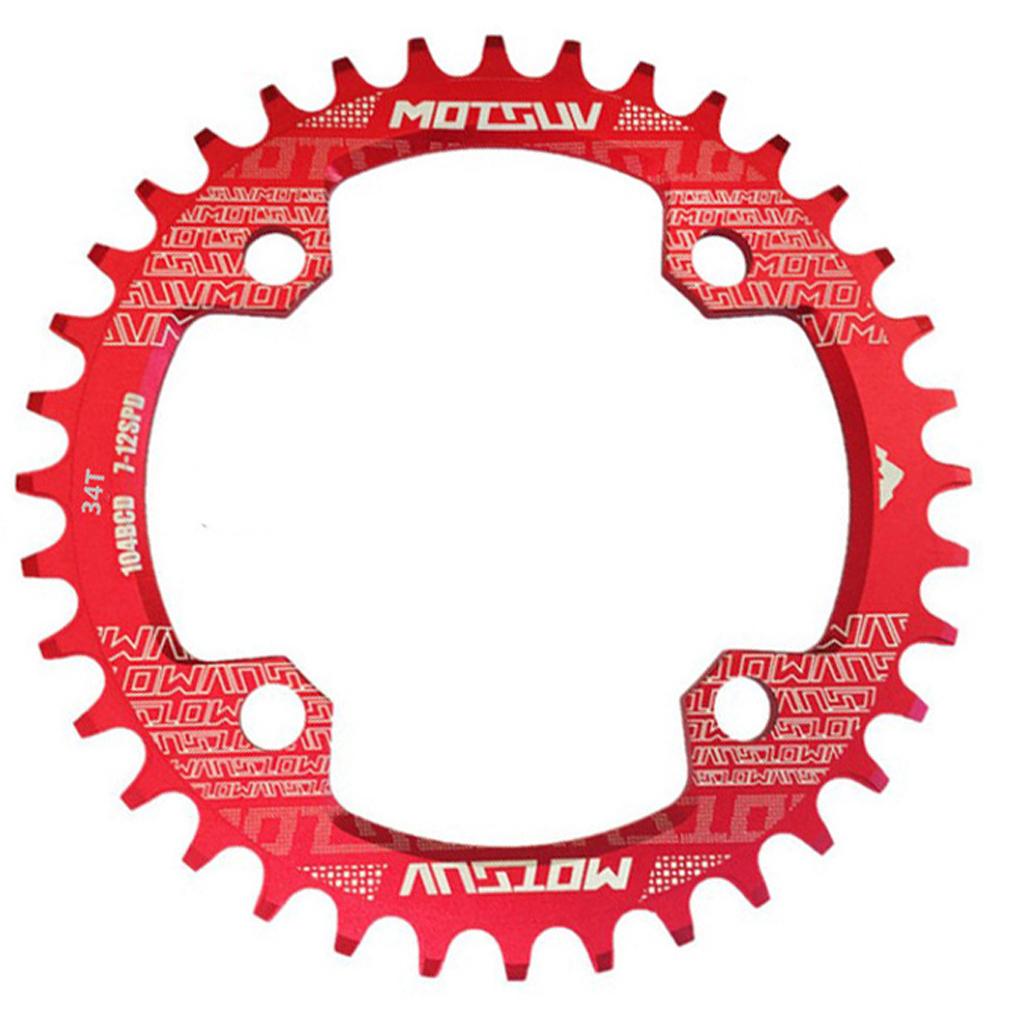 104BCD Round Narrow Wide 30-38T Chainring MTB Bike Chain Wheel Red  34T