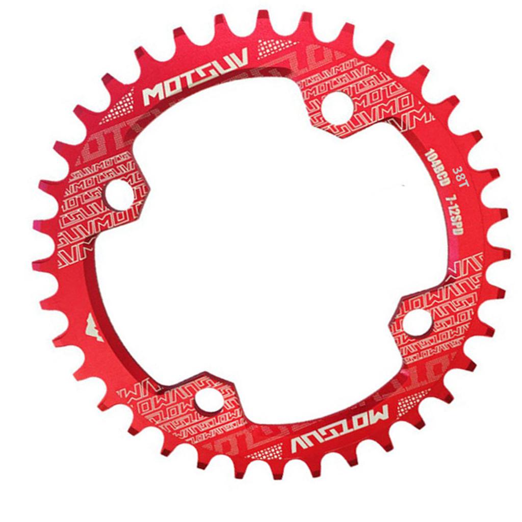 104BCD Round Narrow Wide 30-38T Chainring MTB Bike Chain Wheel Red 38T