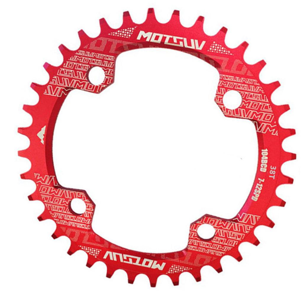 104BCD Round Narrow Wide 30-38T Chainring MTB Bike Chain Wheel Red 38T