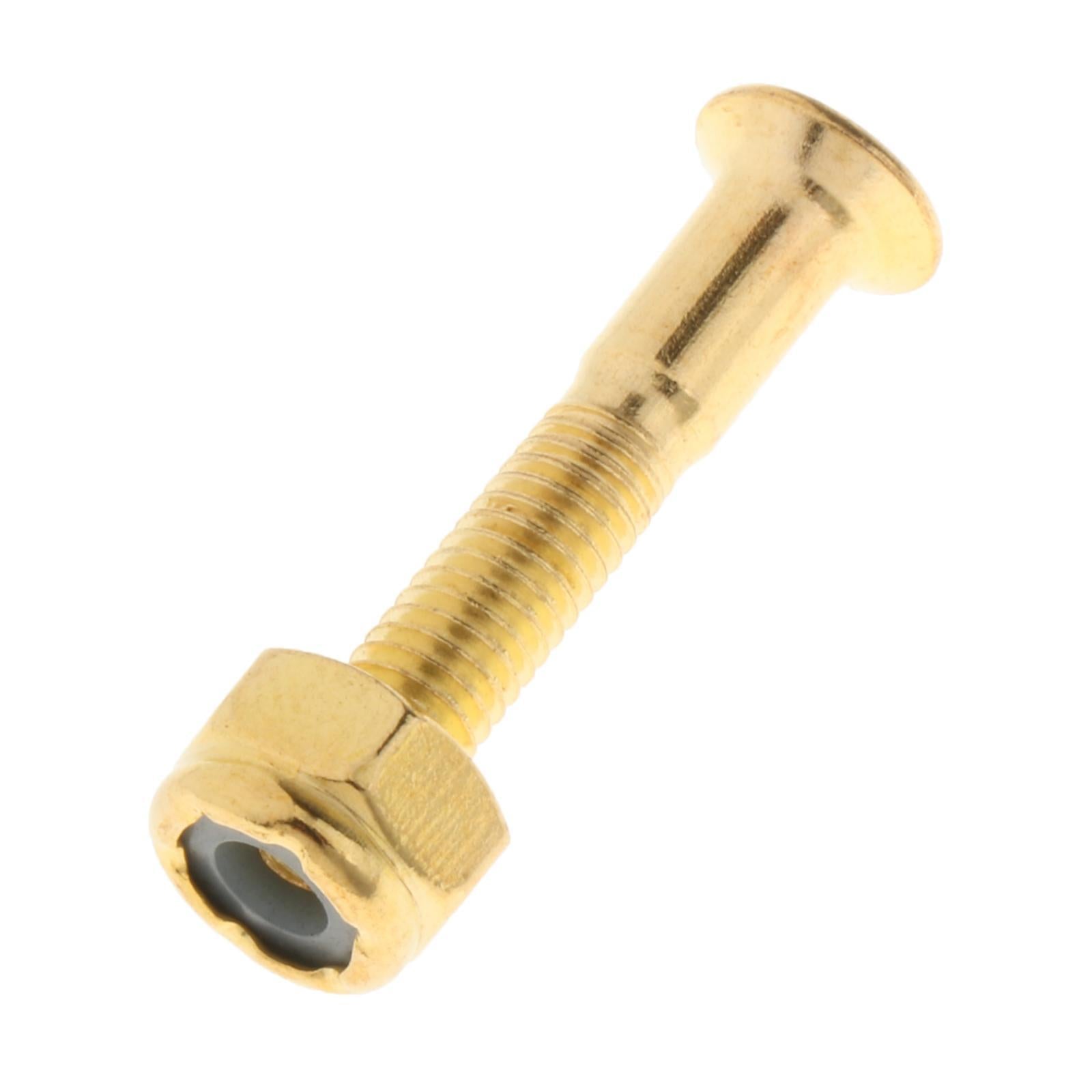 2x8x Longboard Skateboard Wheel Repair Hardware Screws with Wrench 1'' Golden