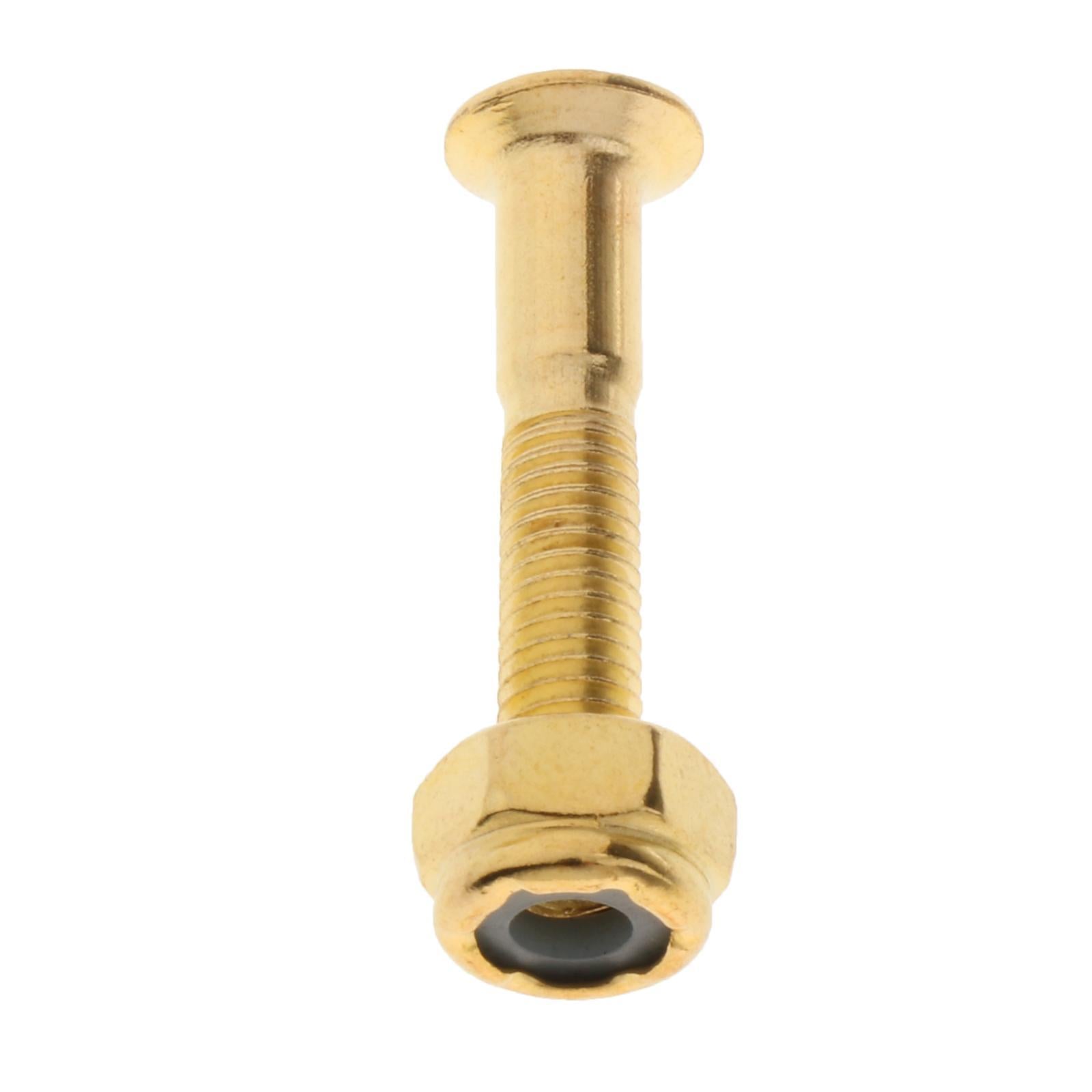 2x8x Longboard Skateboard Wheel Repair Hardware Screws with Wrench 1'' Golden