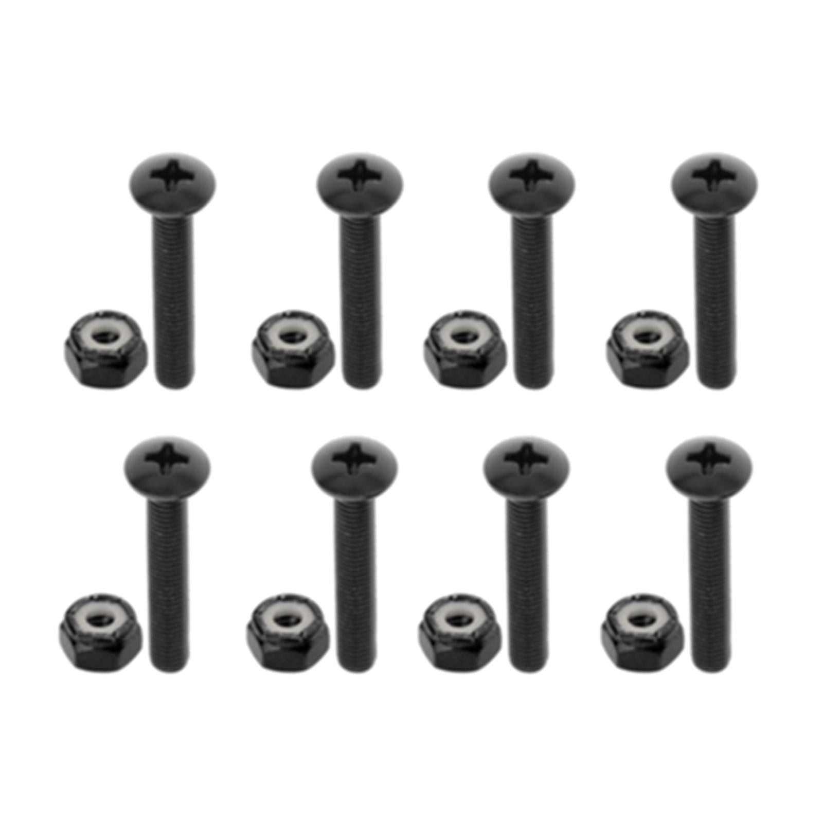 2xReplacement Longboard Skateboard Mounting Hardware Screws Black_35mm_8pcs