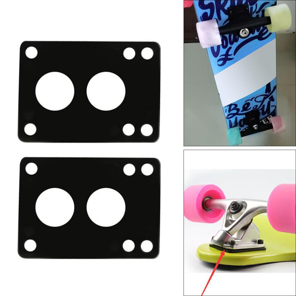 3xSkateboard Riser Pads Pair of Risers Longboard Shock Pads Black 6mm A