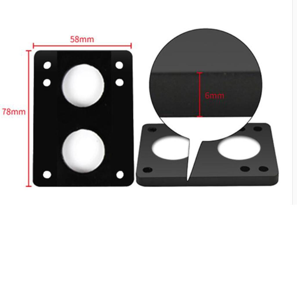 4xSkateboard Riser Pads Pair of Risers Longboard Shock Pads Black 6mm A