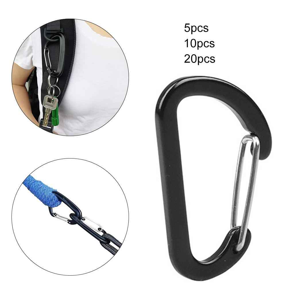 Carabiner Clips Hiking Keychain D-Ring Buckle Aluminum Alloy Fishing 5pcs