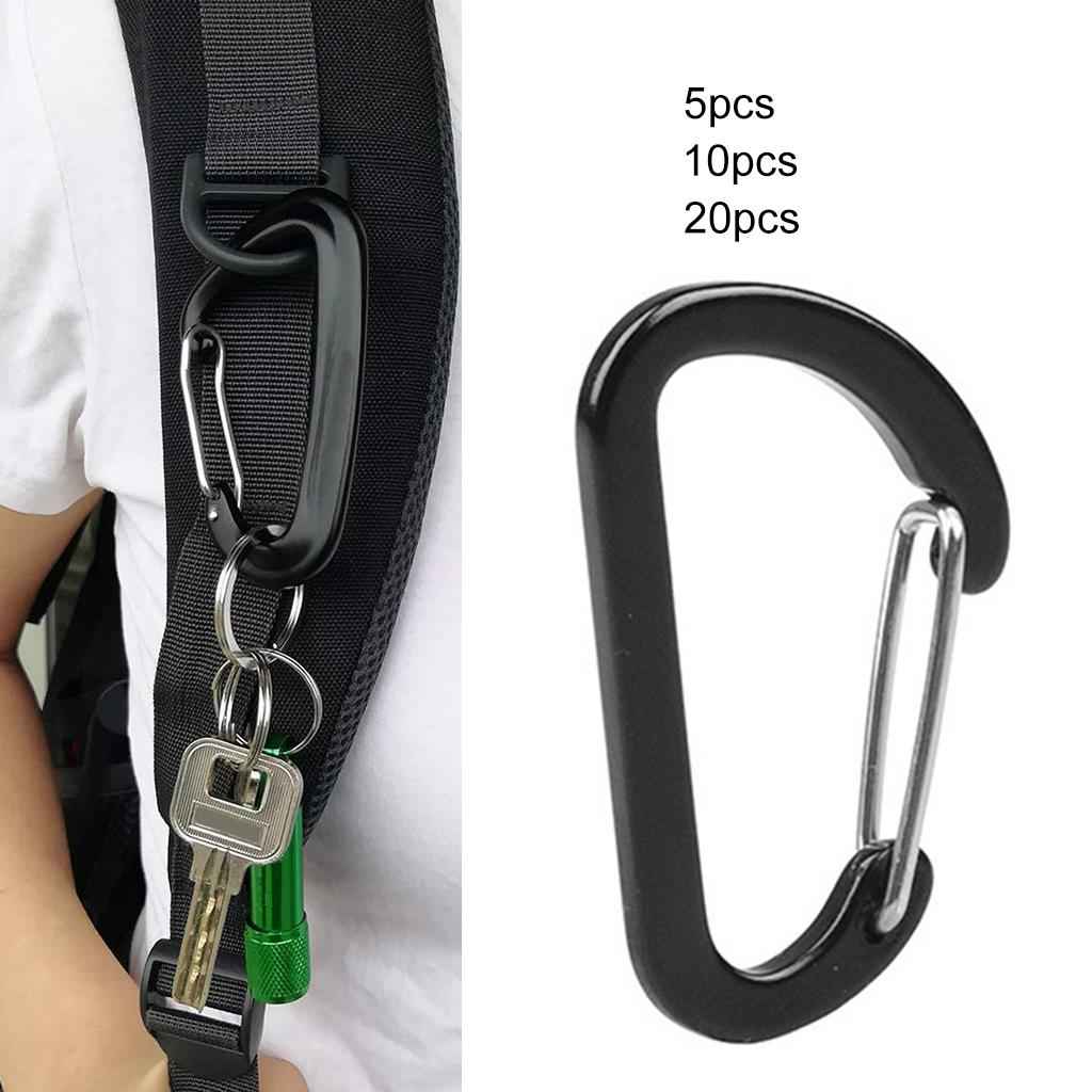 Carabiner Clips Hiking Keychain D-Ring Buckle Aluminum Alloy Fishing 5pcs