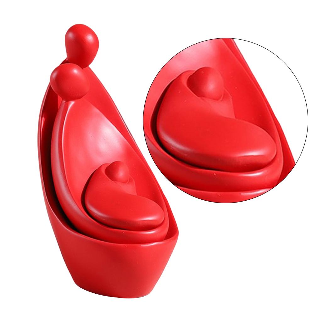 Abstract Human Family Sculpture Ornament Statue Decoration Adornment Red_D
