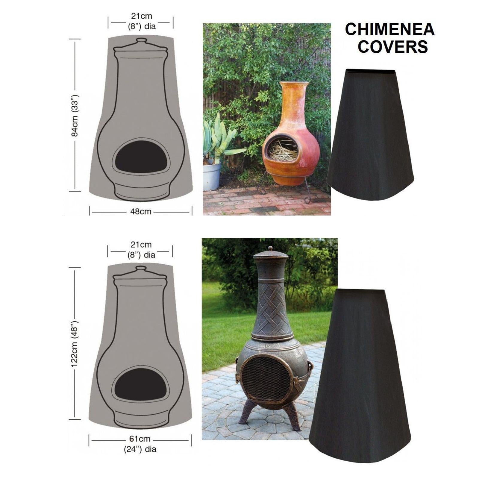 BBQ Chiminea Cover Premium Outdoor Fire Pit Cover Waterproof Weather-Proof
