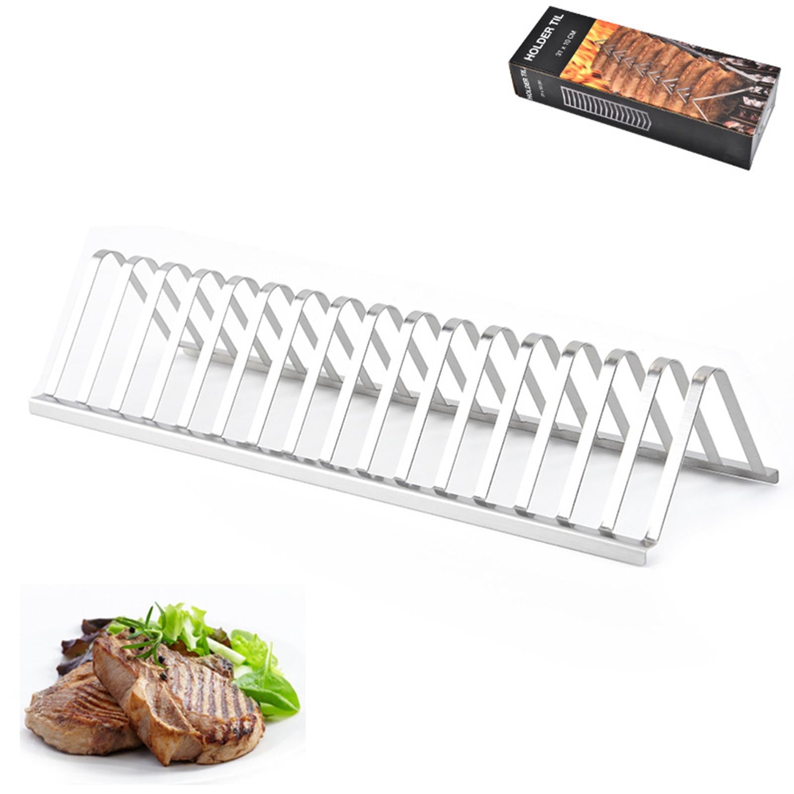 BBQ Grill Rib Rack Stainless Steel Barbecue Utensils Outdoor Camping Holder
