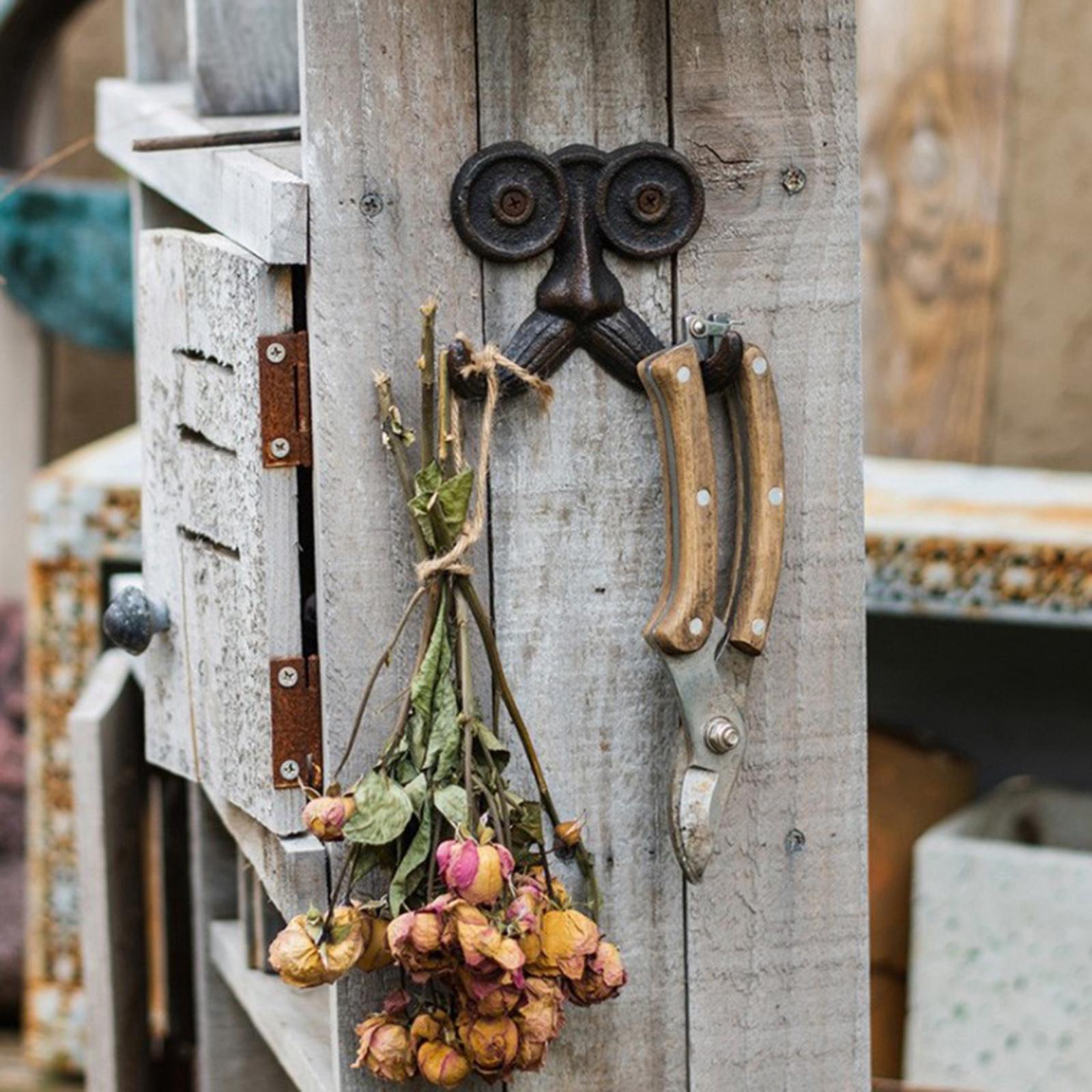 Cast Iron Beard-shaped Decorative Hanger Rack Keys Holder for Bathroom Door