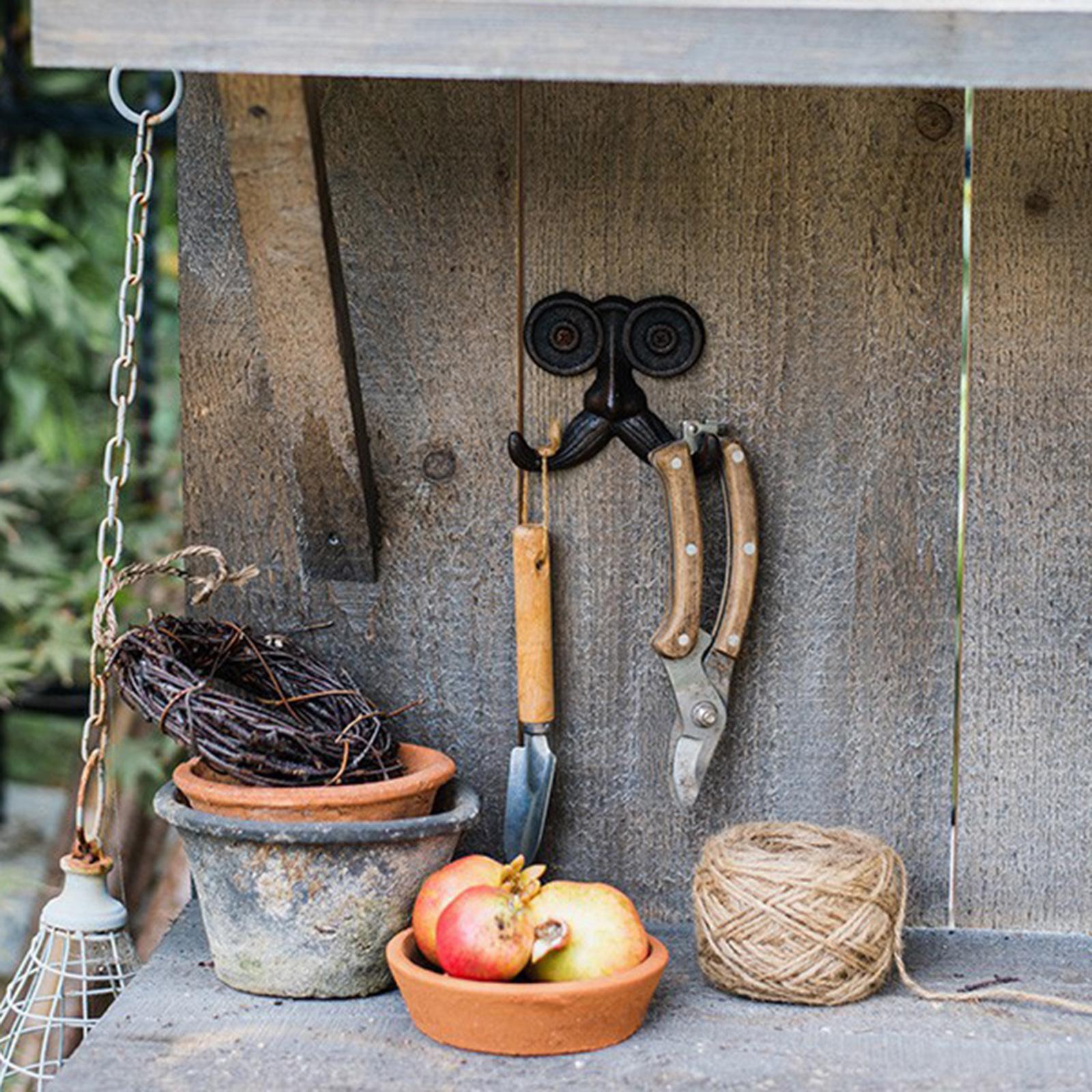 Cast Iron Beard-shaped Decorative Hanger Rack Keys Holder for Bathroom Door