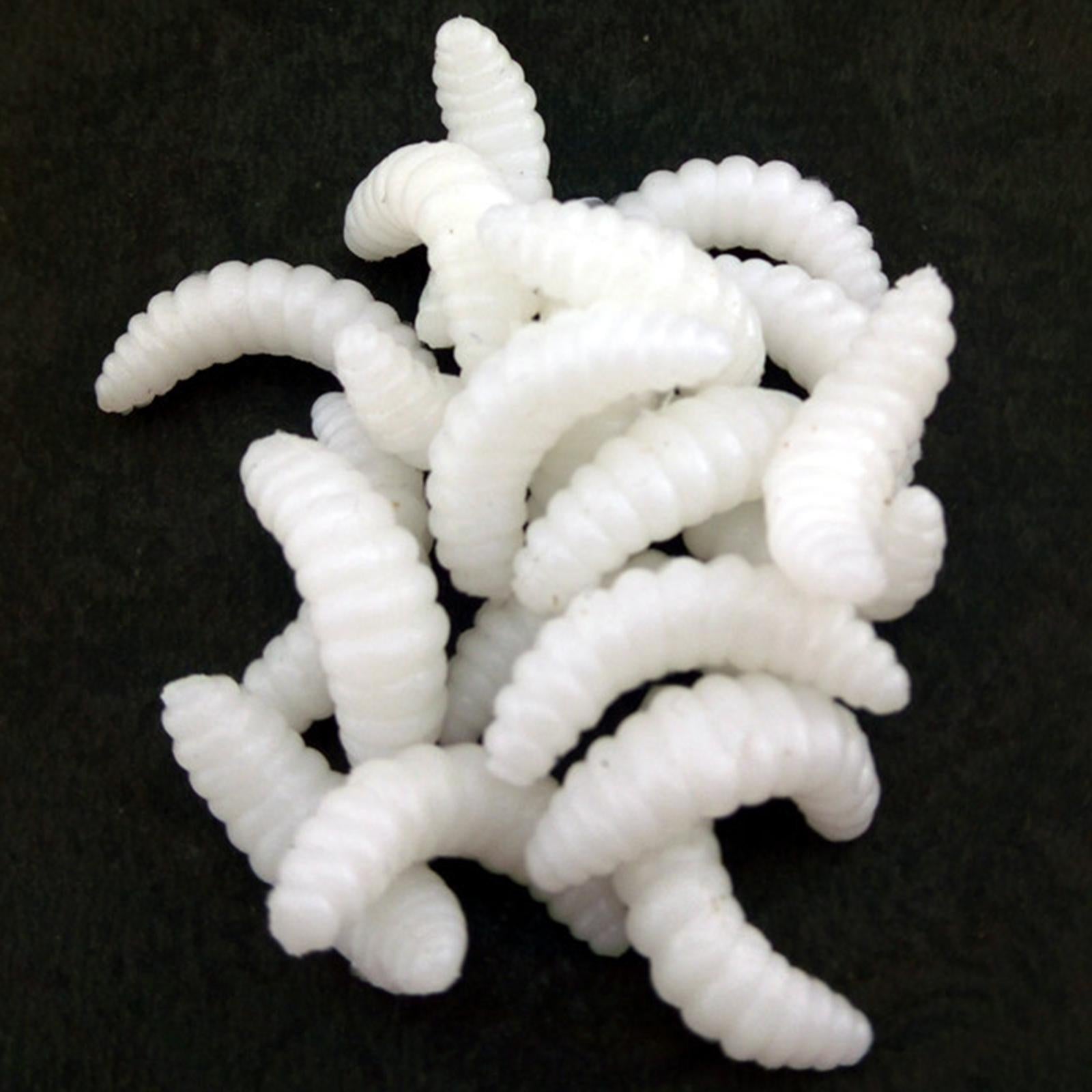 4x100pcs Worms Bait Soft Fishing Lure Maggots Bass Crankbait Tackle Wobbler