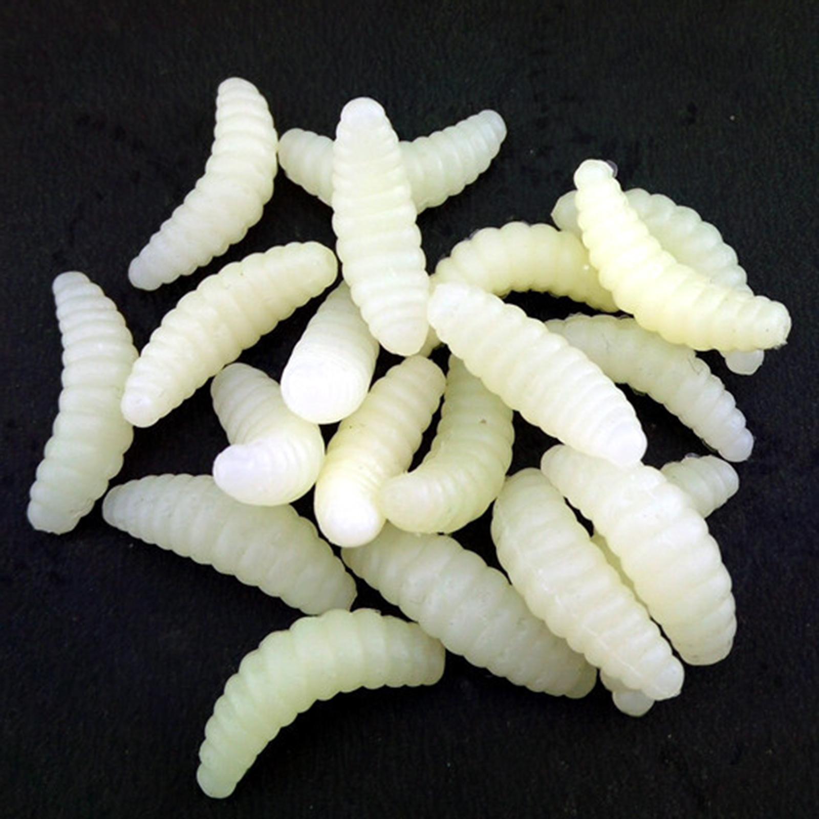 2x100pcs Worms Bait Soft Fishing Lure Maggots Bass Crankbait Tackle Wobbler