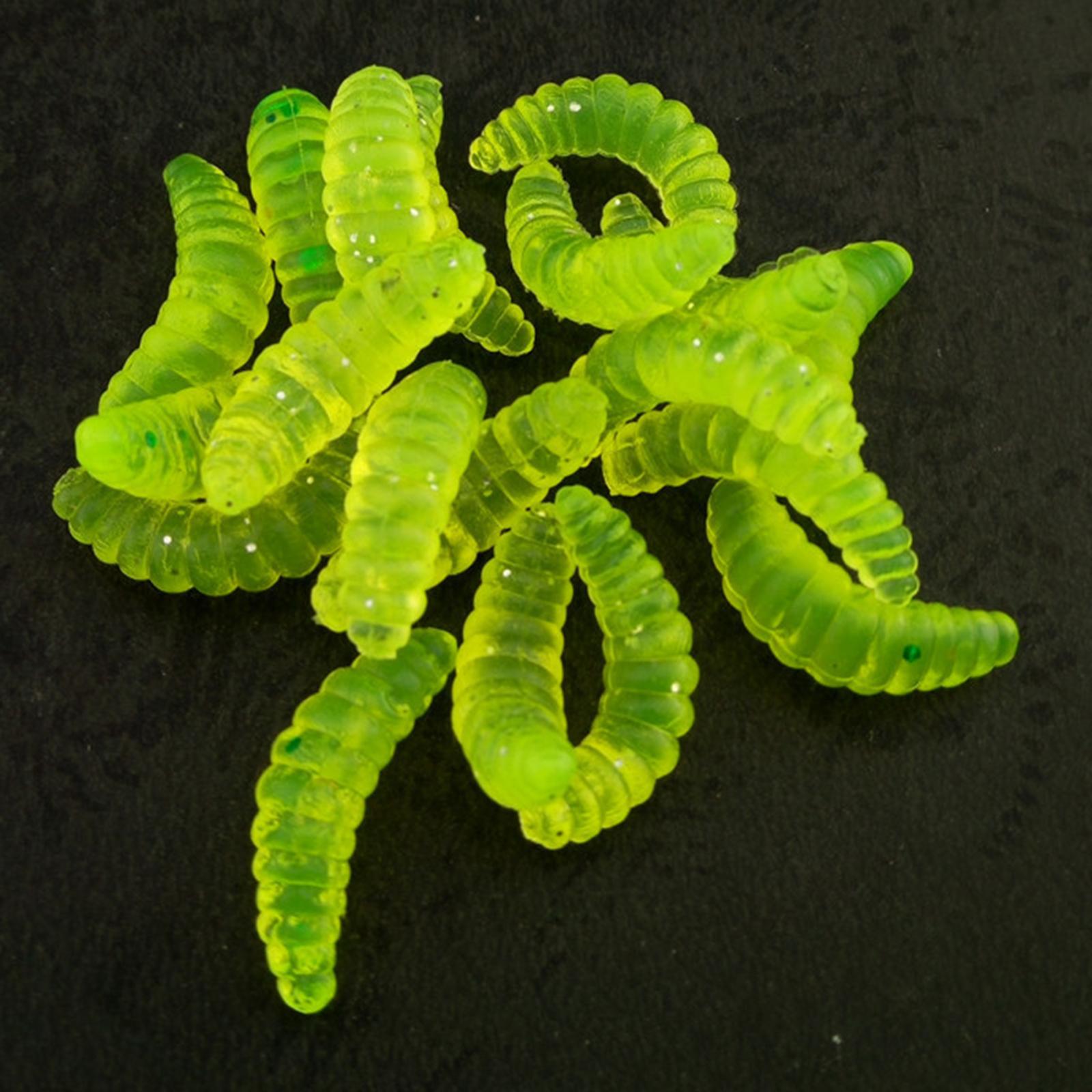 4x100pcs Worms Bait Soft Fishing Lure Maggots Bass Crankbait Tackle Wobbler