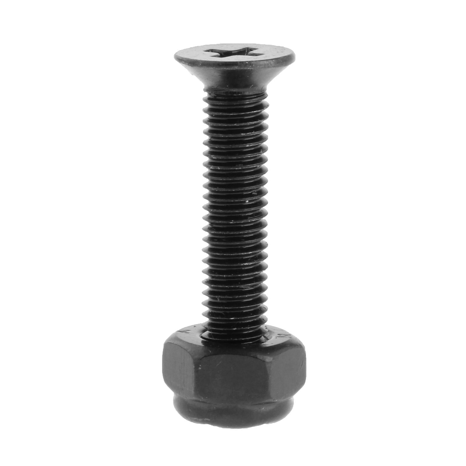 2x8x Replacement Longboard Skateboard Wheel Hardware Screws 25mm Black