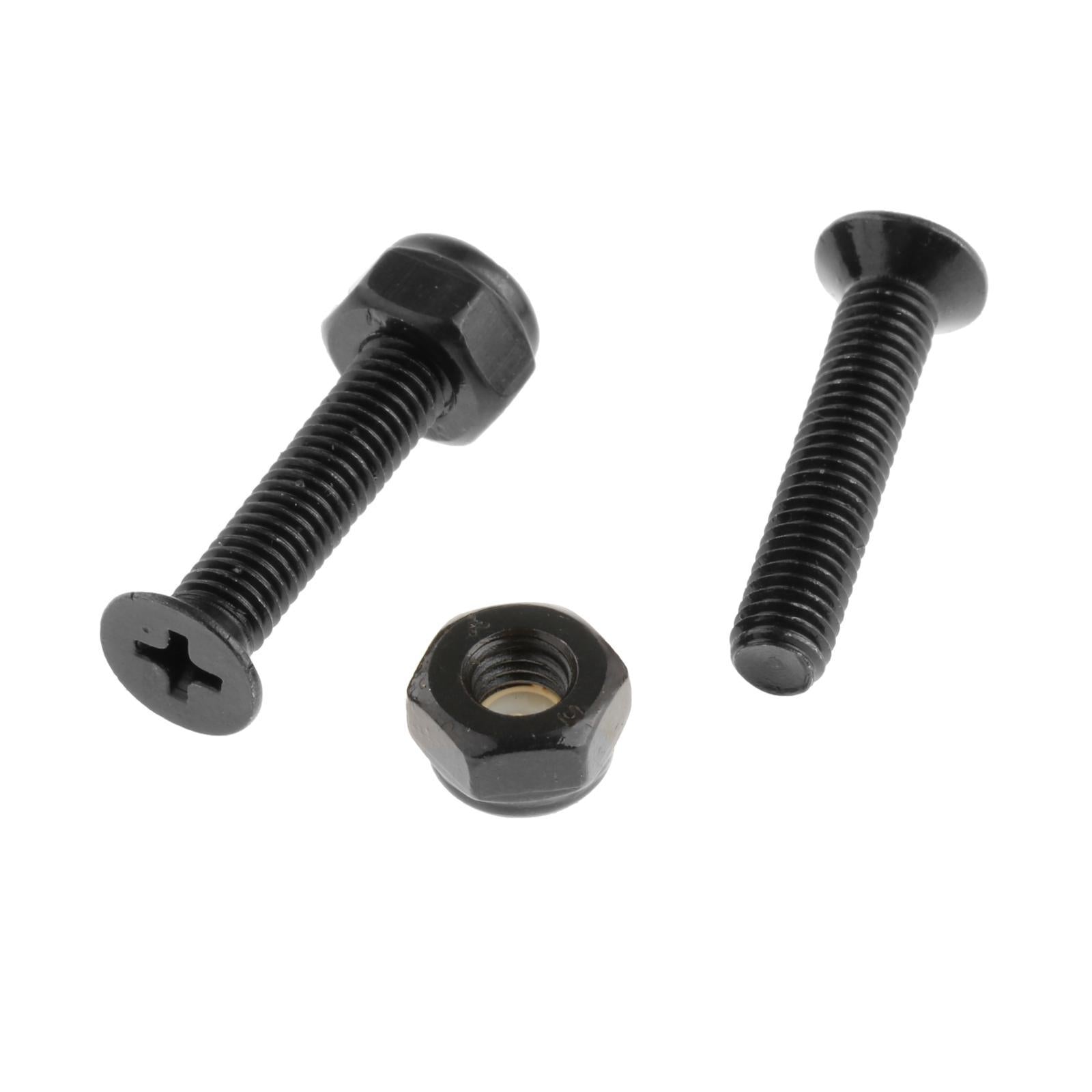 4x8x Replacement Longboard Skateboard Wheel Hardware Screws 25mm Black