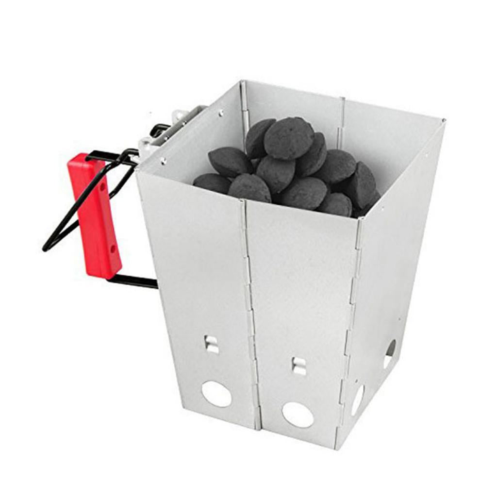 BBQ Charcoal Chimney Starter Camping Quick Grill Lighter Compact Foldable