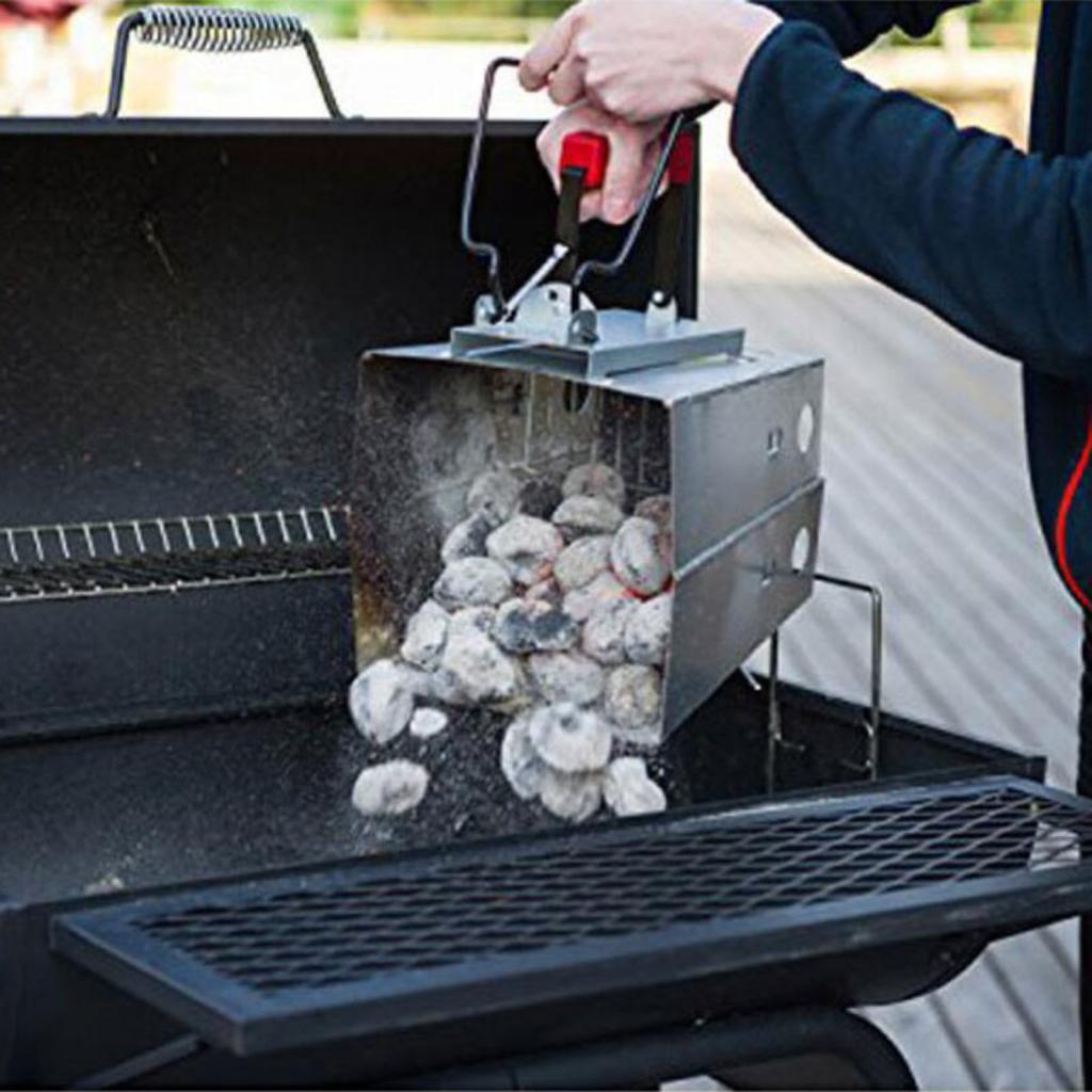 BBQ Charcoal Chimney Starter Camping Quick Grill Lighter Compact Foldable