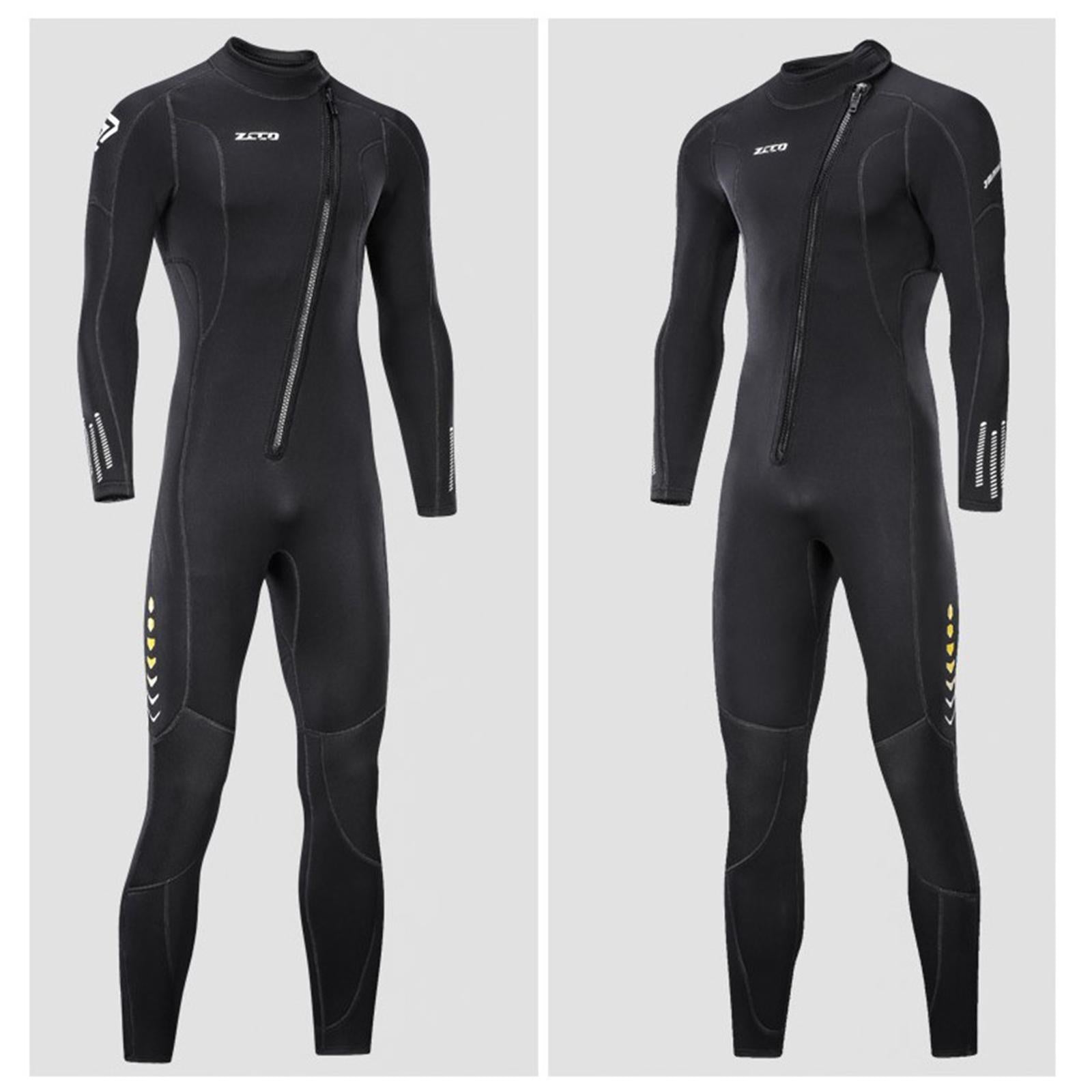Diving Wetsuit Full Length Wet Suit Surf Diving Suit Front Zipper Swimsuit Men 3XL