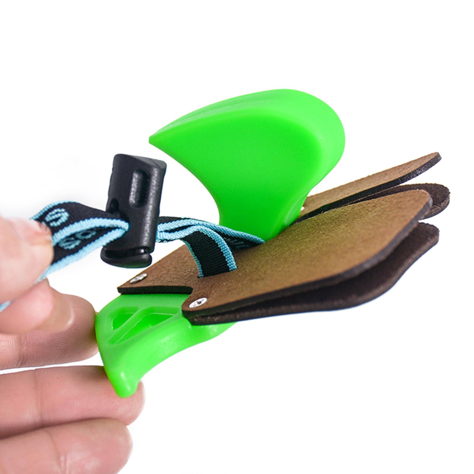 Bow Finger Tab Right Hand Finger Protector Guard Shooting Practice Green L