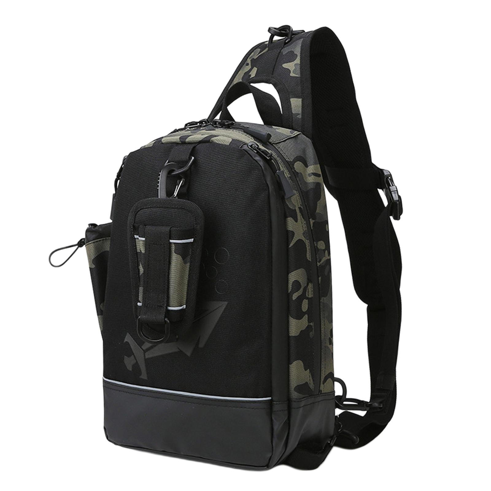 Chest Bag Fishing Sling Chest Pack Shoulder Bag Outdoor Hiking Camp Travel ArmyGreen