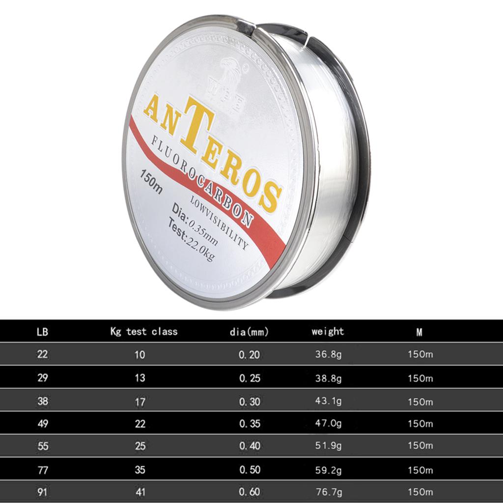 3xFluorocarbon Fishing Line Leader Line Low Stretch for Trout Carp 0.35 49lb