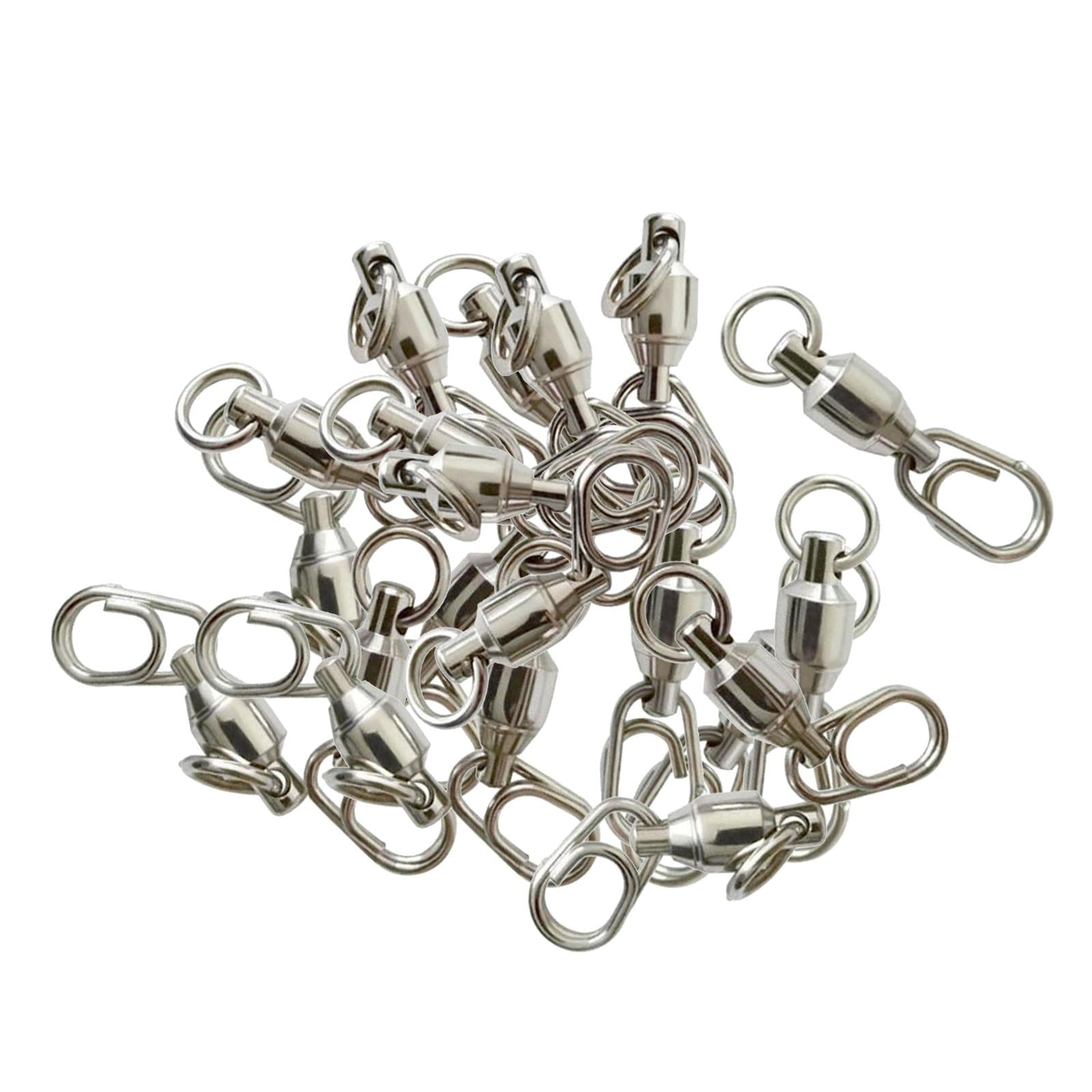 Ball Bearing Fishing Swivel with Snap Clip Stainless Steel Connector Tackle 4