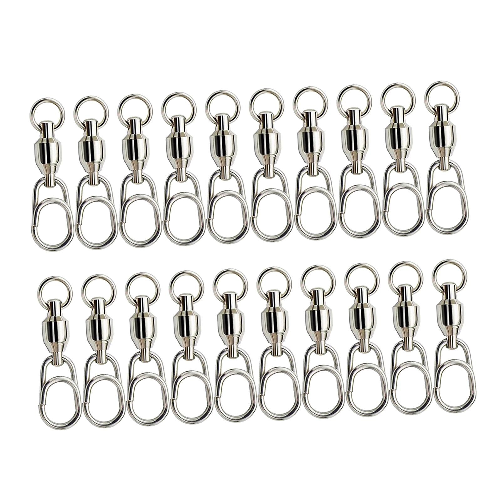 Ball Bearing Fishing Swivel with Snap Clip Stainless Steel Connector Tackle 4
