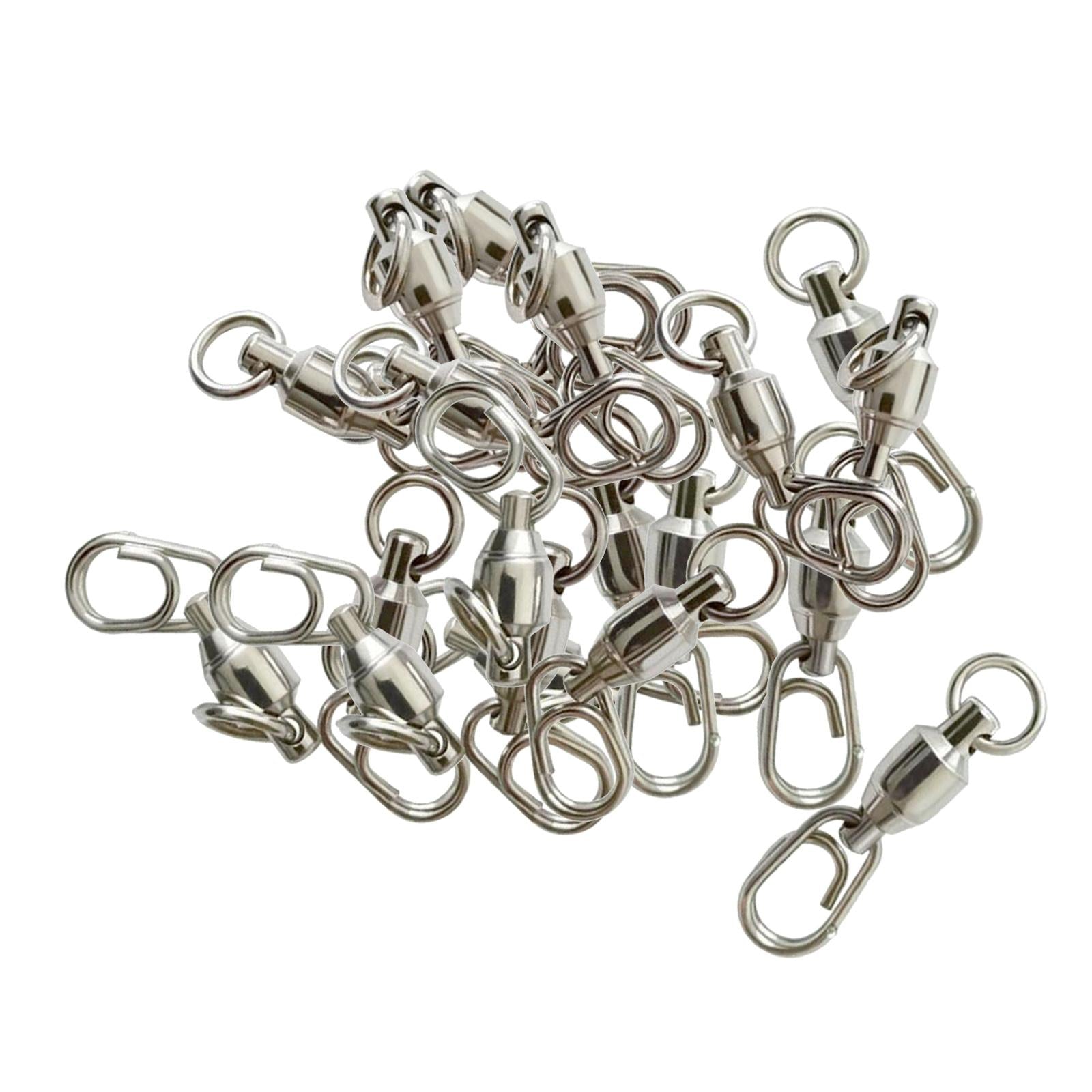 Ball Bearing Fishing Swivel with Snap Clip Stainless Steel Connector Tackle 4