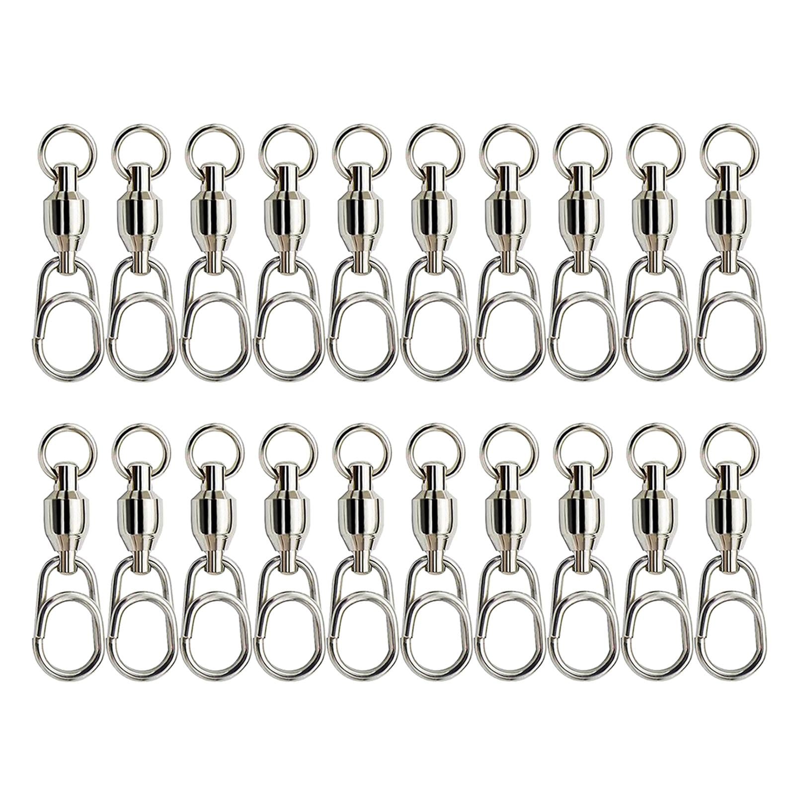 Ball Bearing Fishing Swivel with Snap Clip Stainless Steel Connector Tackle 4