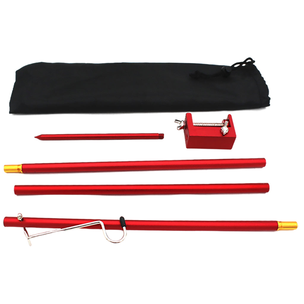 Camping Lantern Stand Portable Folding Outdoor Fishing Lamp Pole Holder 3 Section Red