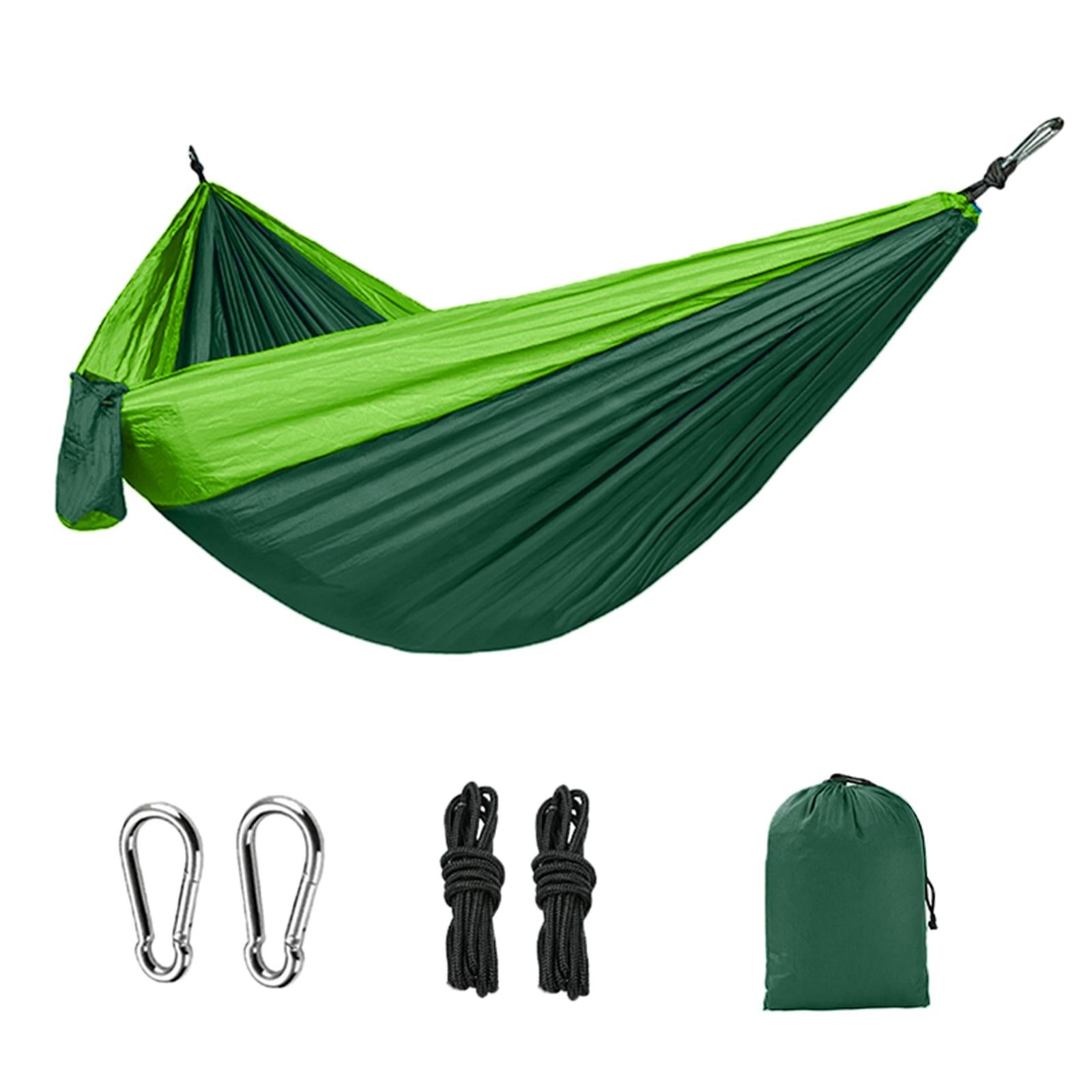 Camping Double Hammock Outdoor Hanging Swing Nylon Chair Bed Green