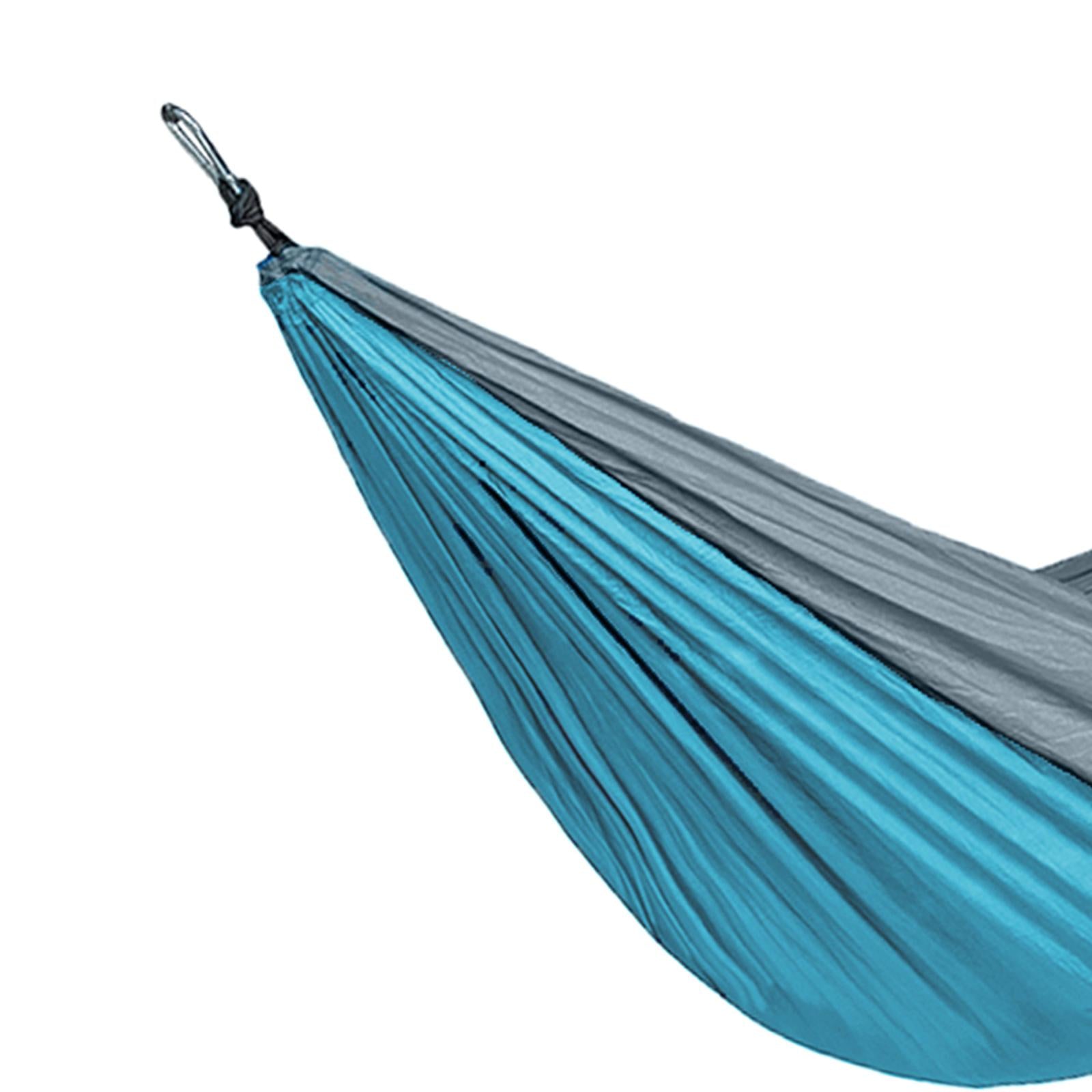 Camping Double Hammock Outdoor Hanging Swing Nylon Chair Bed Light blue