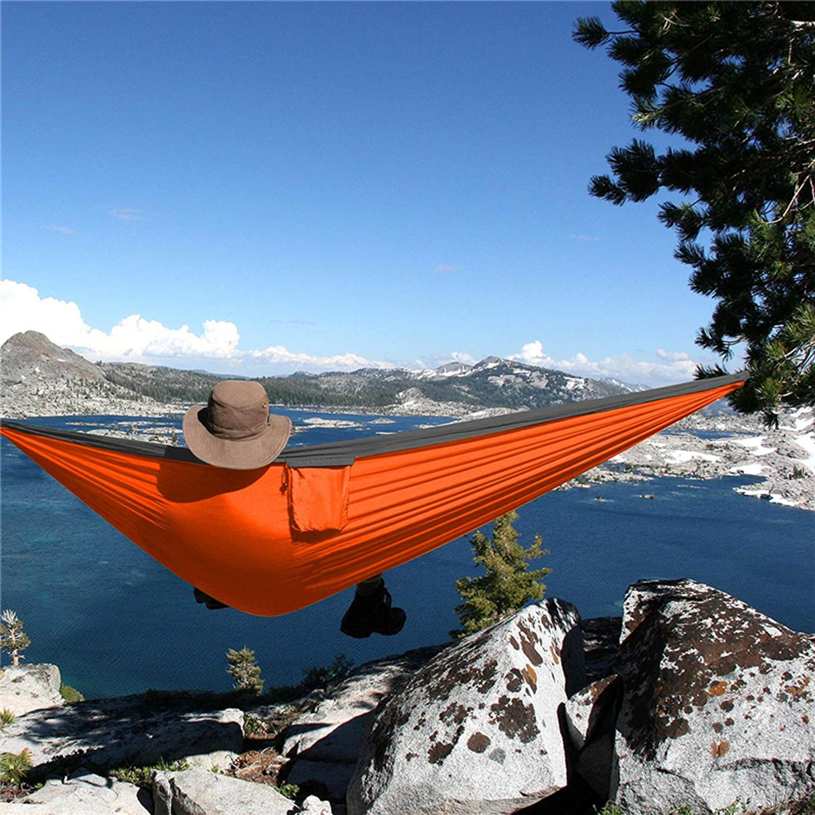 Camping Double Hammock Outdoor Hanging Swing Nylon Chair Bed Red