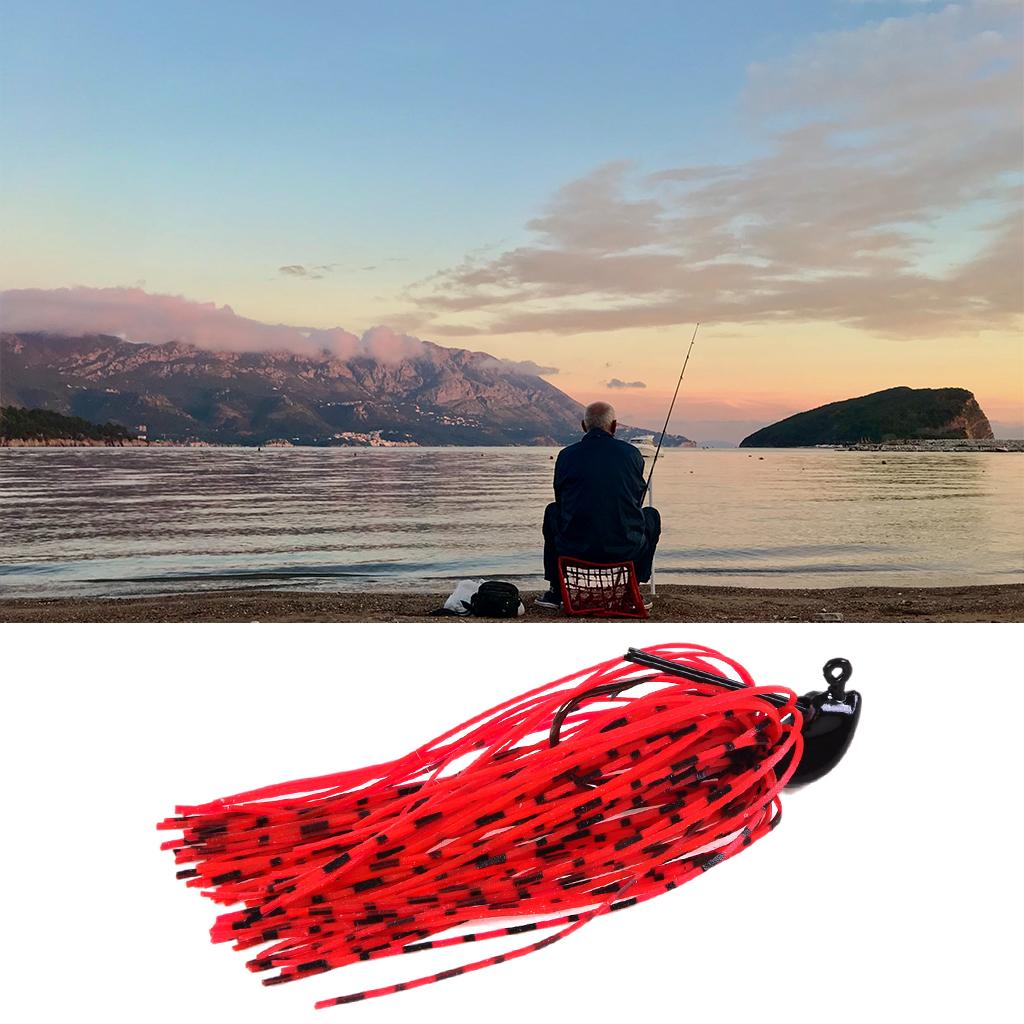 Bass Fishing Jigs Football Jig Metal Lead Fishing Lures Kit 7g Red