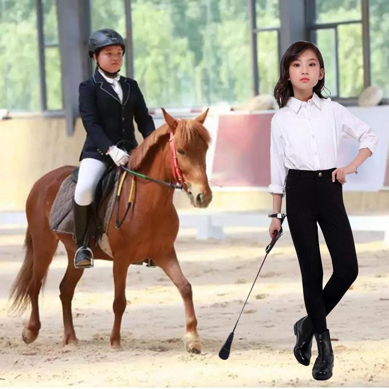 Breathable Horse Riding Breeches Equestrian Pants for Boys Girls Equipment Black Waist 50cm