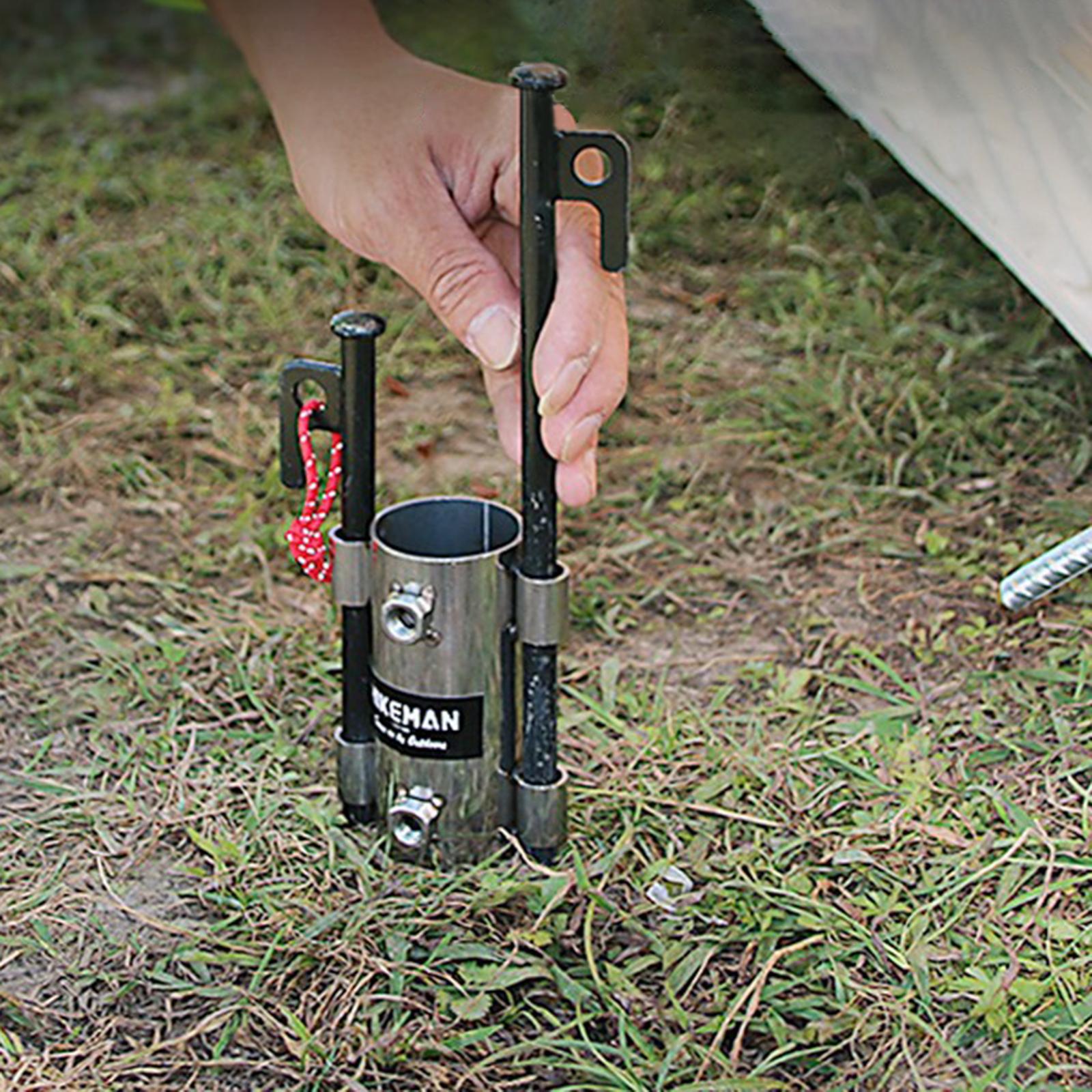 Awning Rod Holder Canopy Pole Stand Fixed Tube Pipe Outdoor Camping Silver