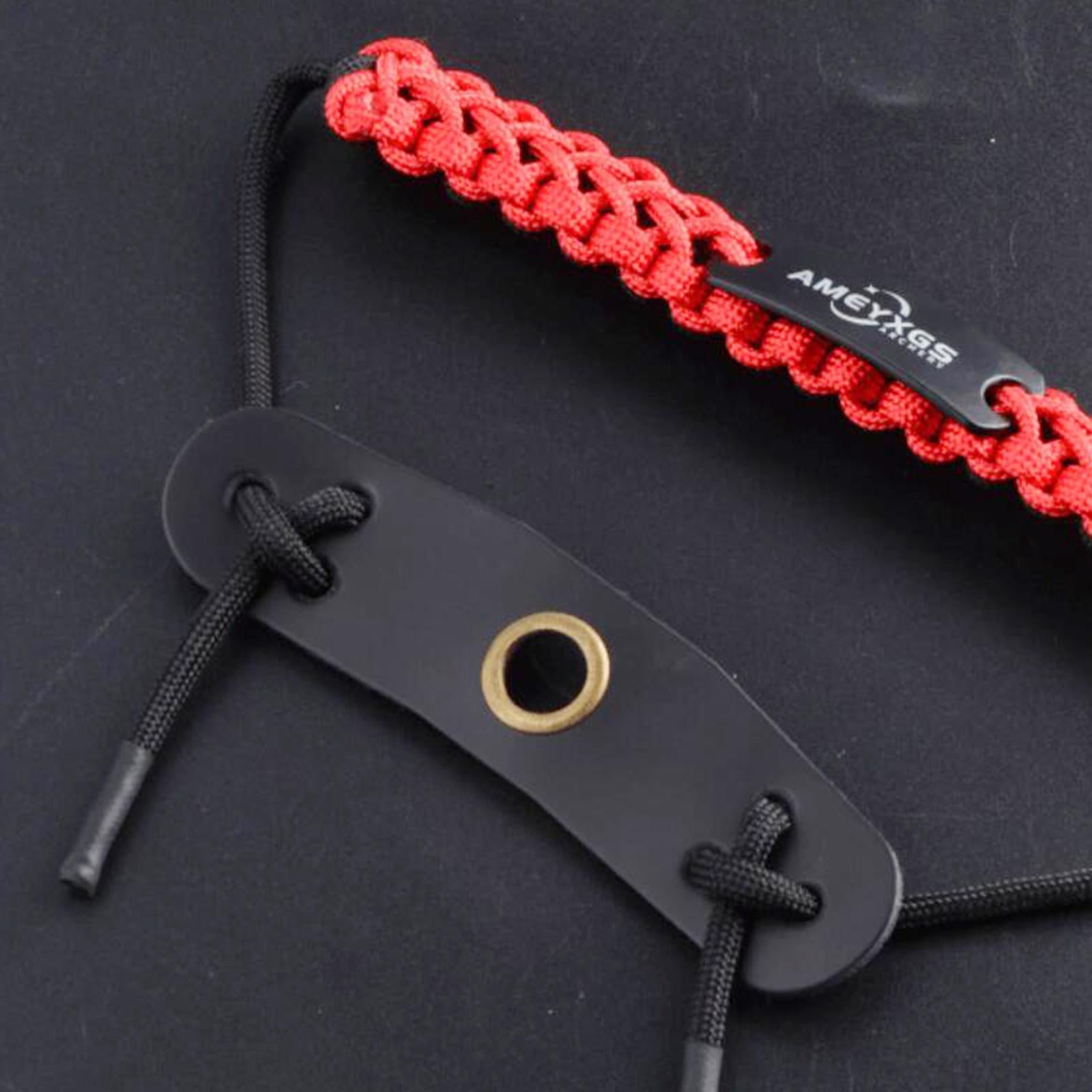 Archery Compound Bow Wrist Sling Braided Cord Rope Adjustable Hunting Strap Red
