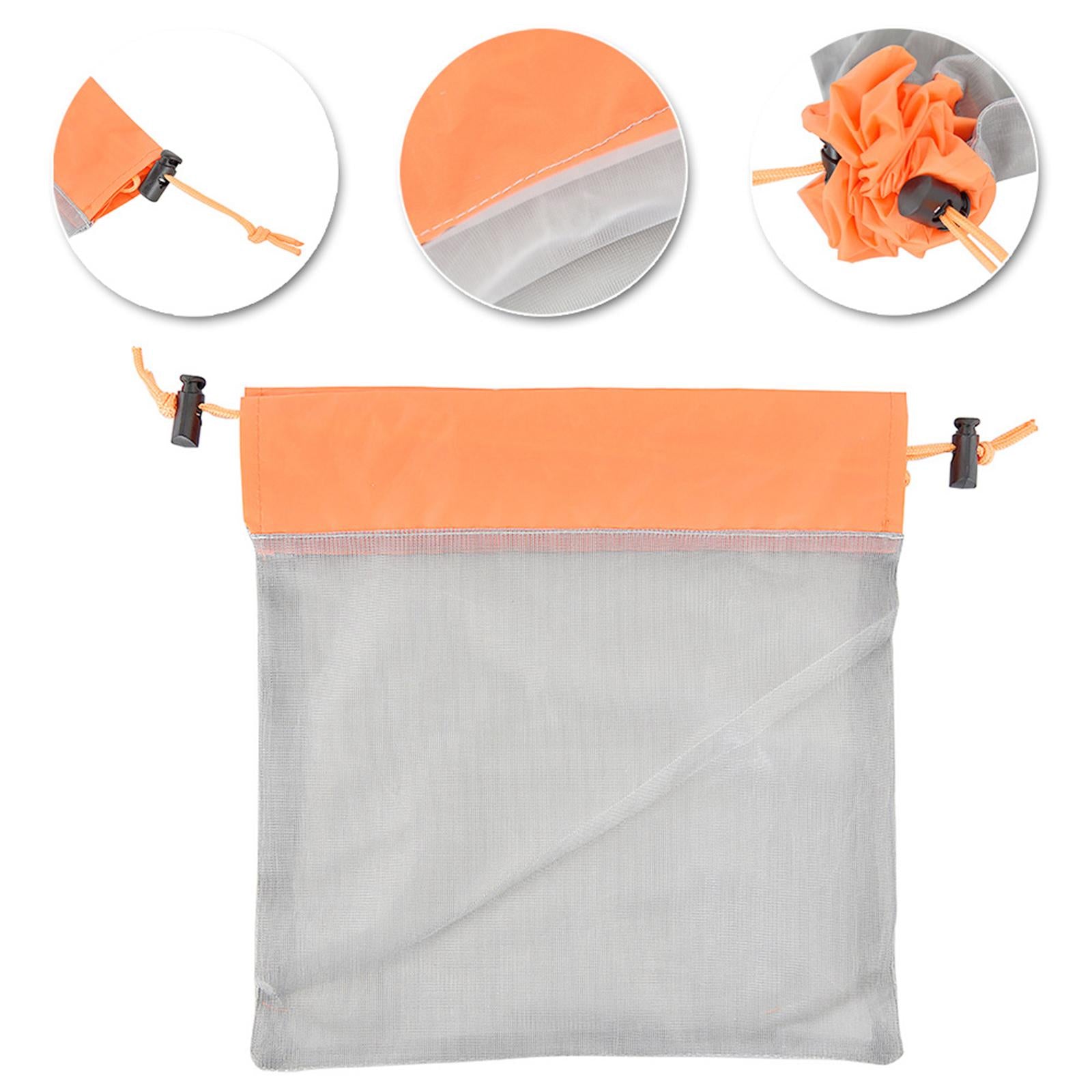 2xUltralight Mesh Stuff Sack Storage Bag Drawstring Ditty Bag for Outdoor