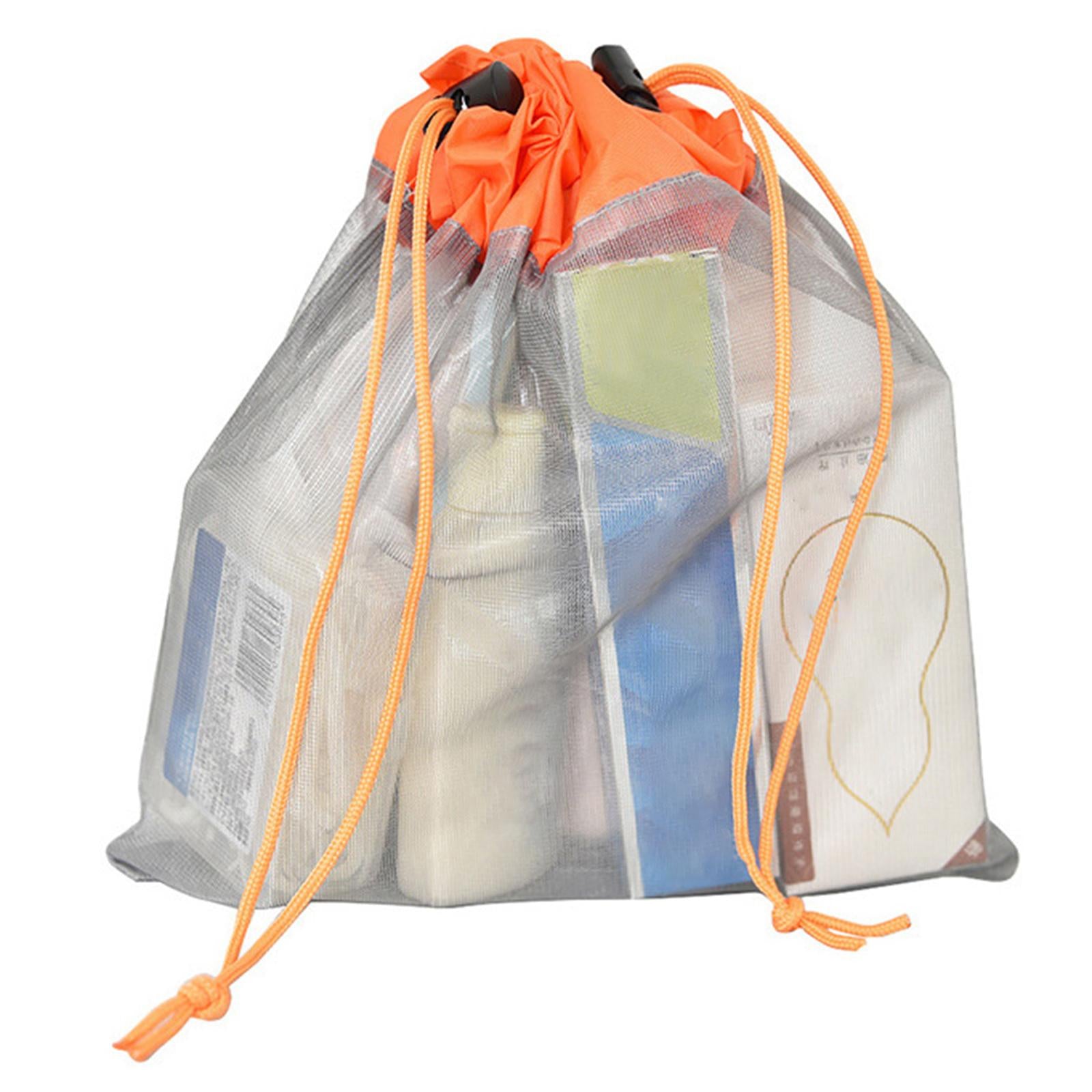 3xUltralight Mesh Stuff Sack Storage Bag Drawstring Ditty Bag for Outdoor
