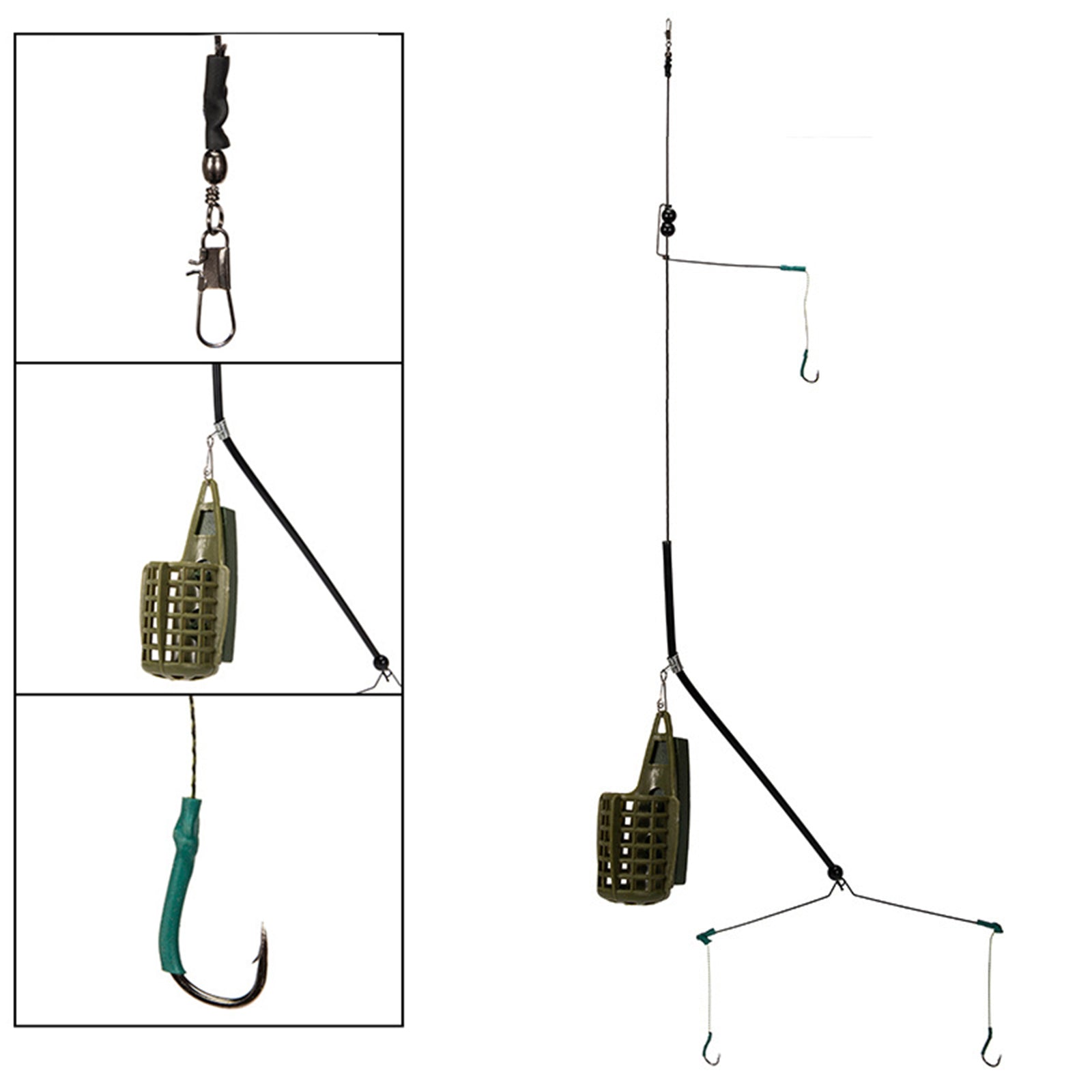 Carp Fishing Feeder ABS Bait Thrower Green Holder Coast Fishing Supply 80g
