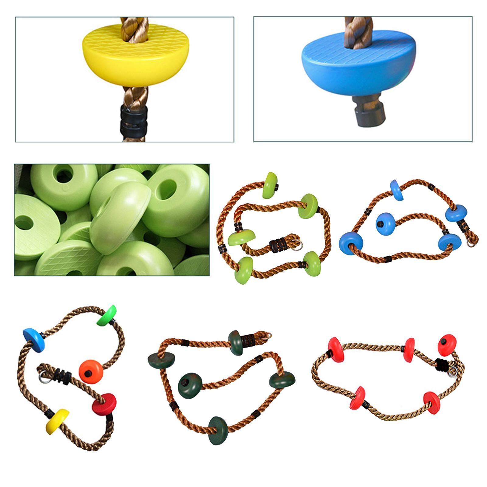 Climbing Rope Equipment Set Games Disc Sports Props for Outdoor Tree Kids Full Color