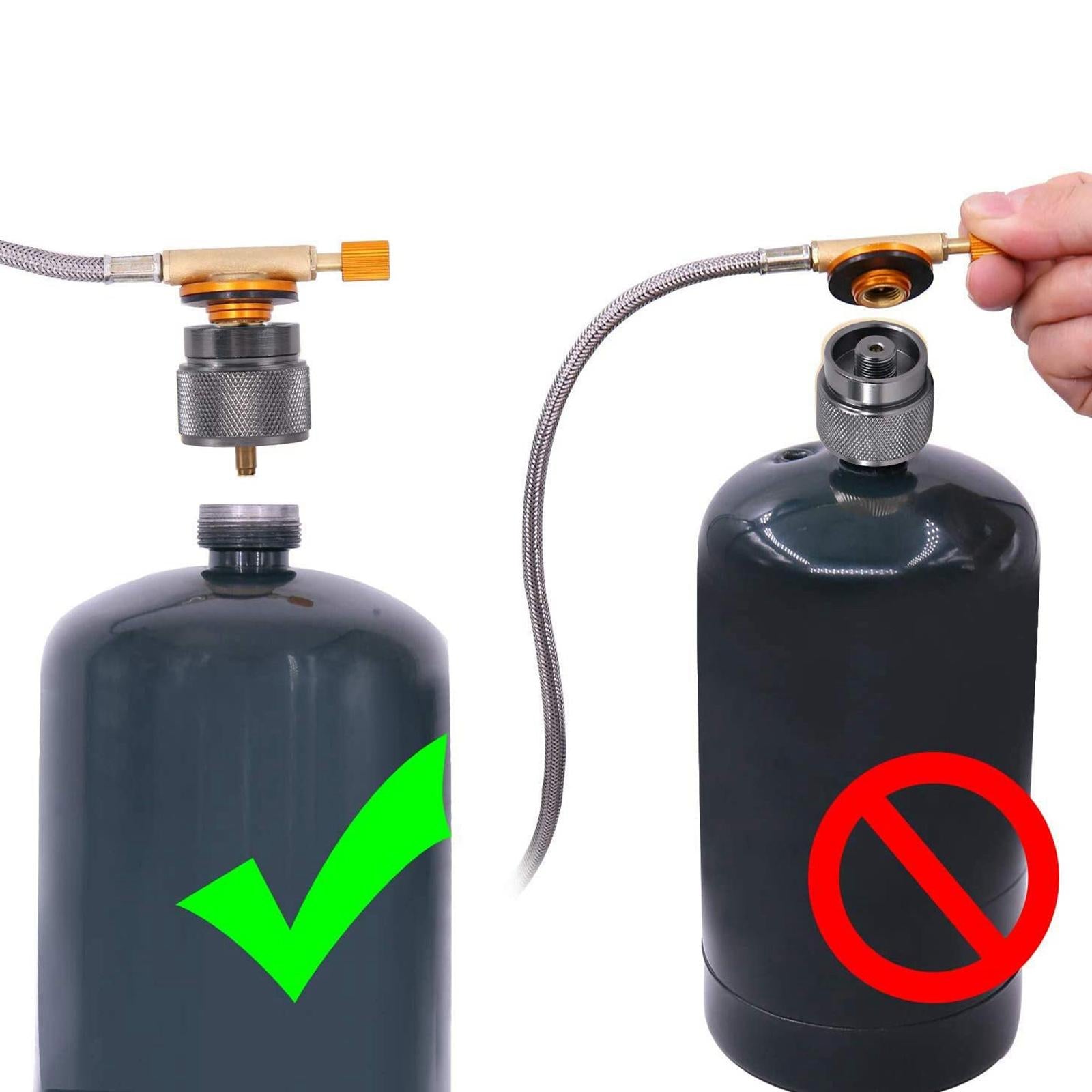 2xGas Stove Adapter Fitting BUTANE Adaptor Canister Converter Long Tank Tool
