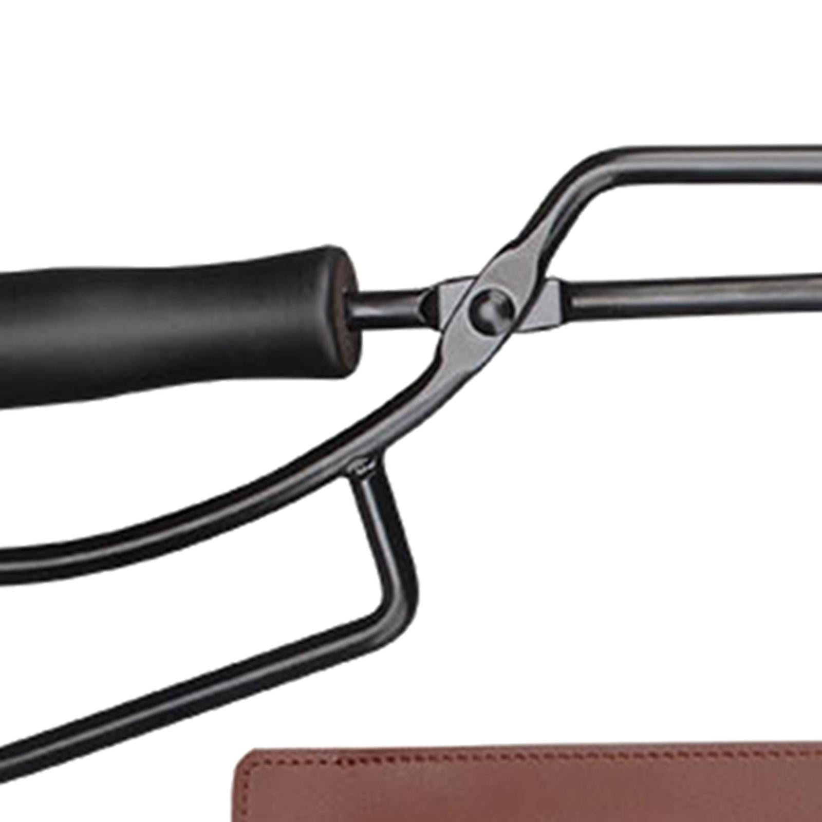 Campfire Tongs Log Grabber Wooden Handle Pit Tool Camping Fireplace Tongs
