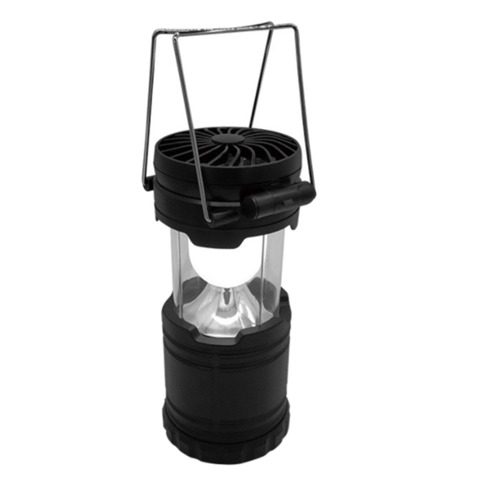 Camping Lantern with Fan Outdoor Portable Collapsible LED Tent Lamp Bulb